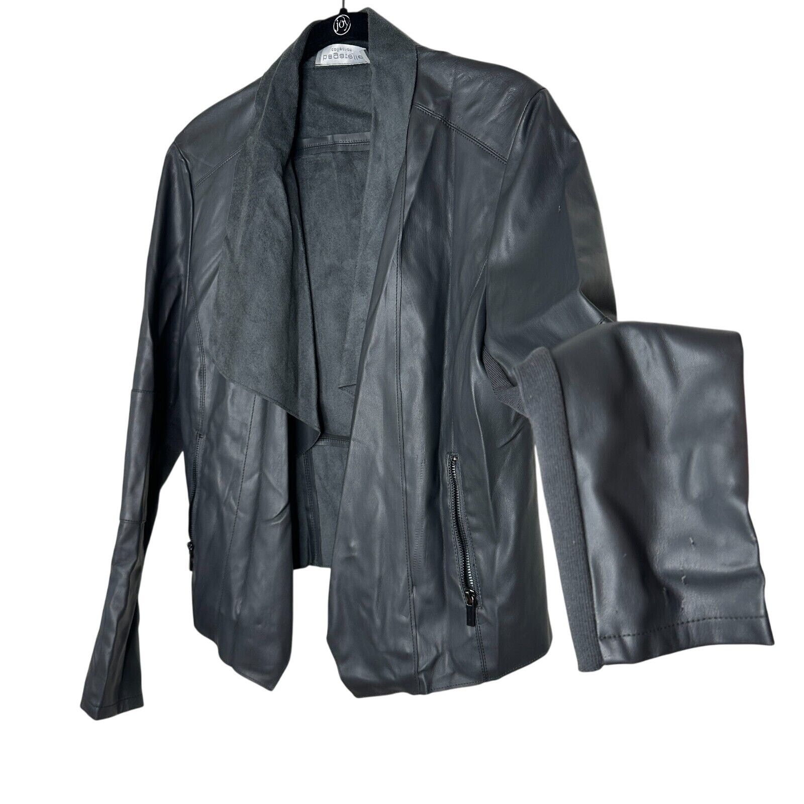 Other Bagatelle Pewter Faux Leather Open Waterfall Jacket Zip M Size M / US 6-8 / IT 42-44 - 1 Thumbnail