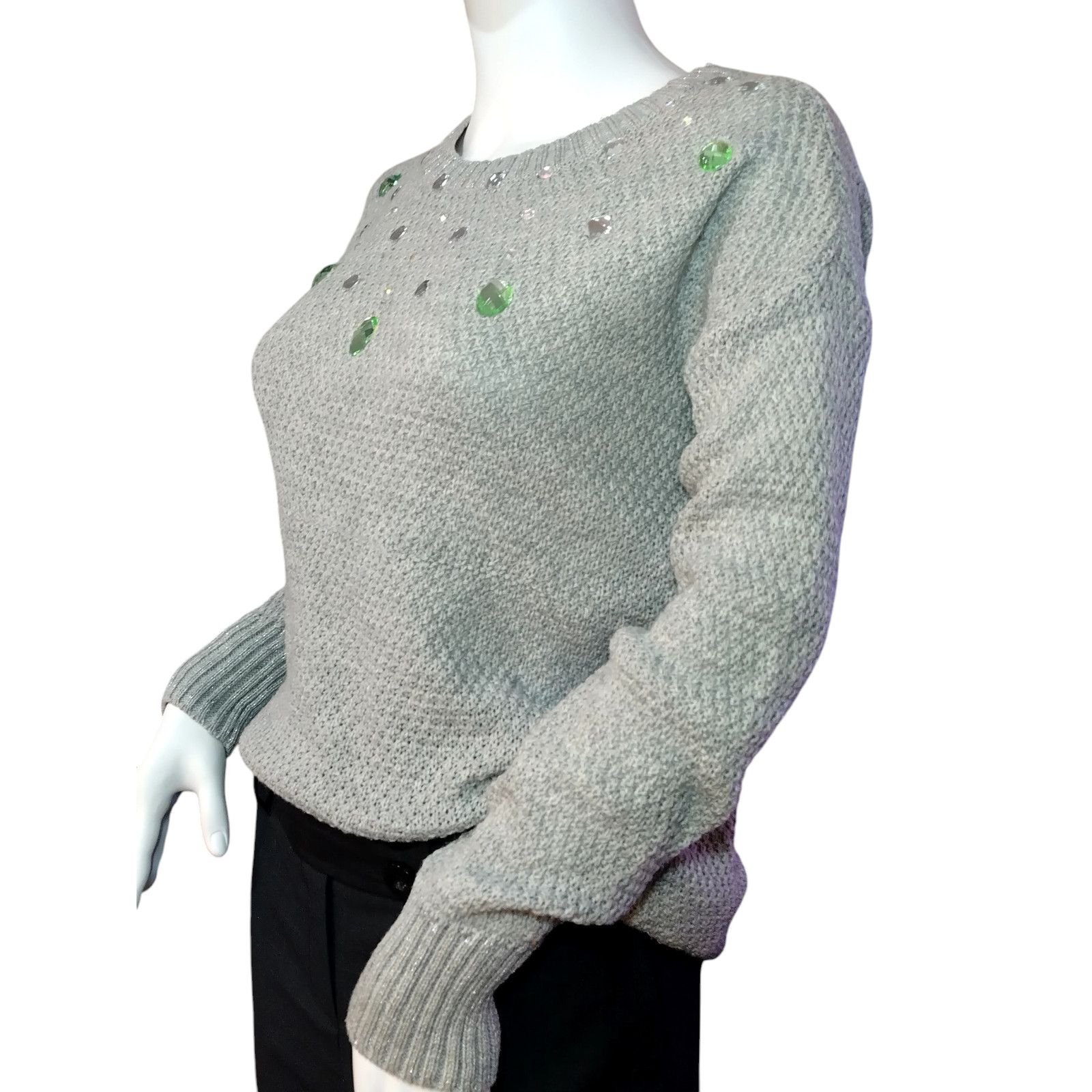 Route 66 Route 66 Sweater Long Sleeves Rhinestones Knit Gray Sz Md Size M / US 6-8 / IT 42-44 - 4 Thumbnail