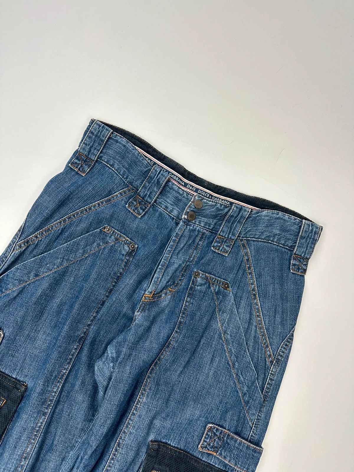Dolce & Gabbana Dolce Gabbana SS03 Extra Long Cargo Mesh Denim Pants Size US 30 / EU 46 - 2 Thumbnail