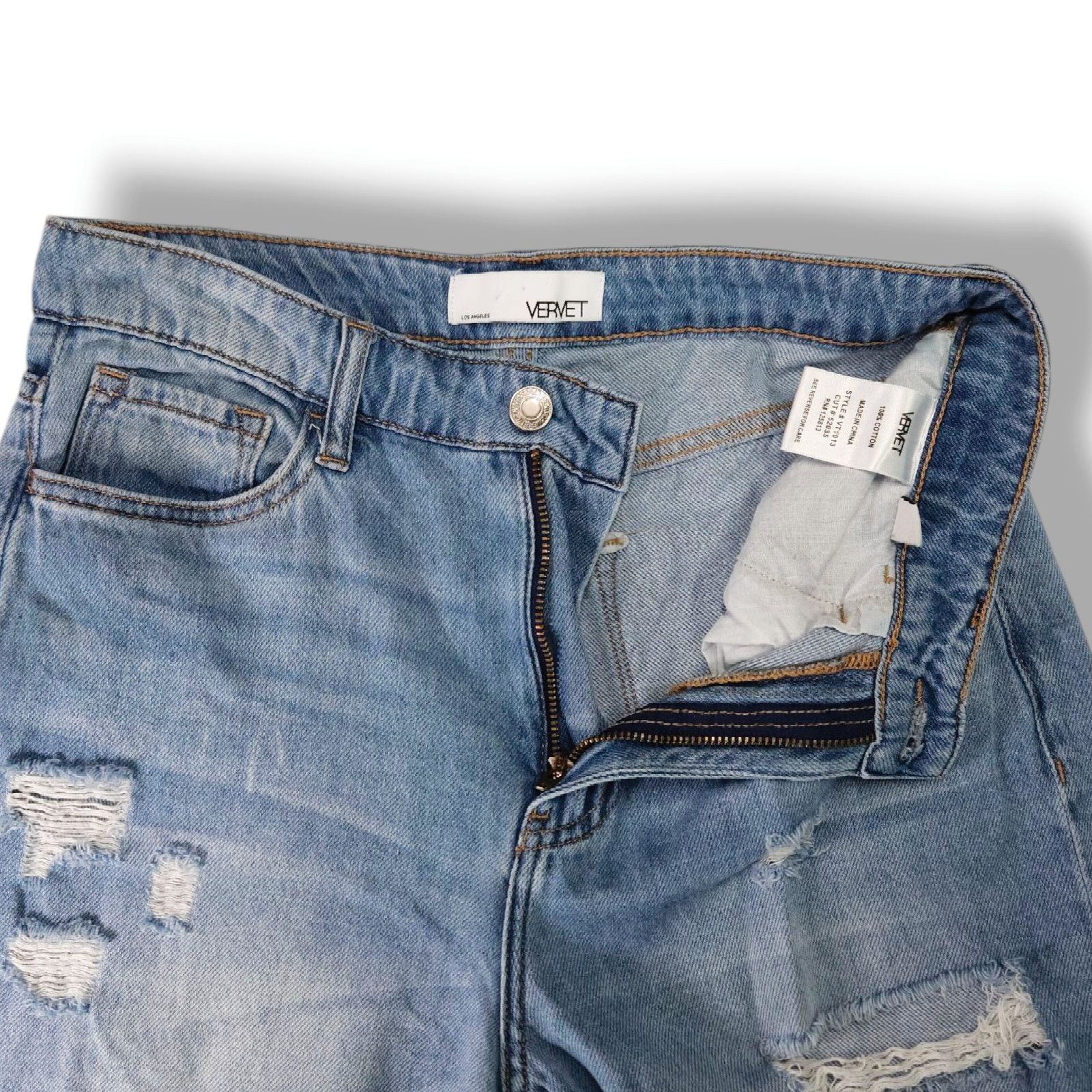 Other EUC Vervet Olivia Distressed Crop Wide Leg Jeans Sz. 26x24 Size 26" / US 2 / IT 38 - 4 Thumbnail