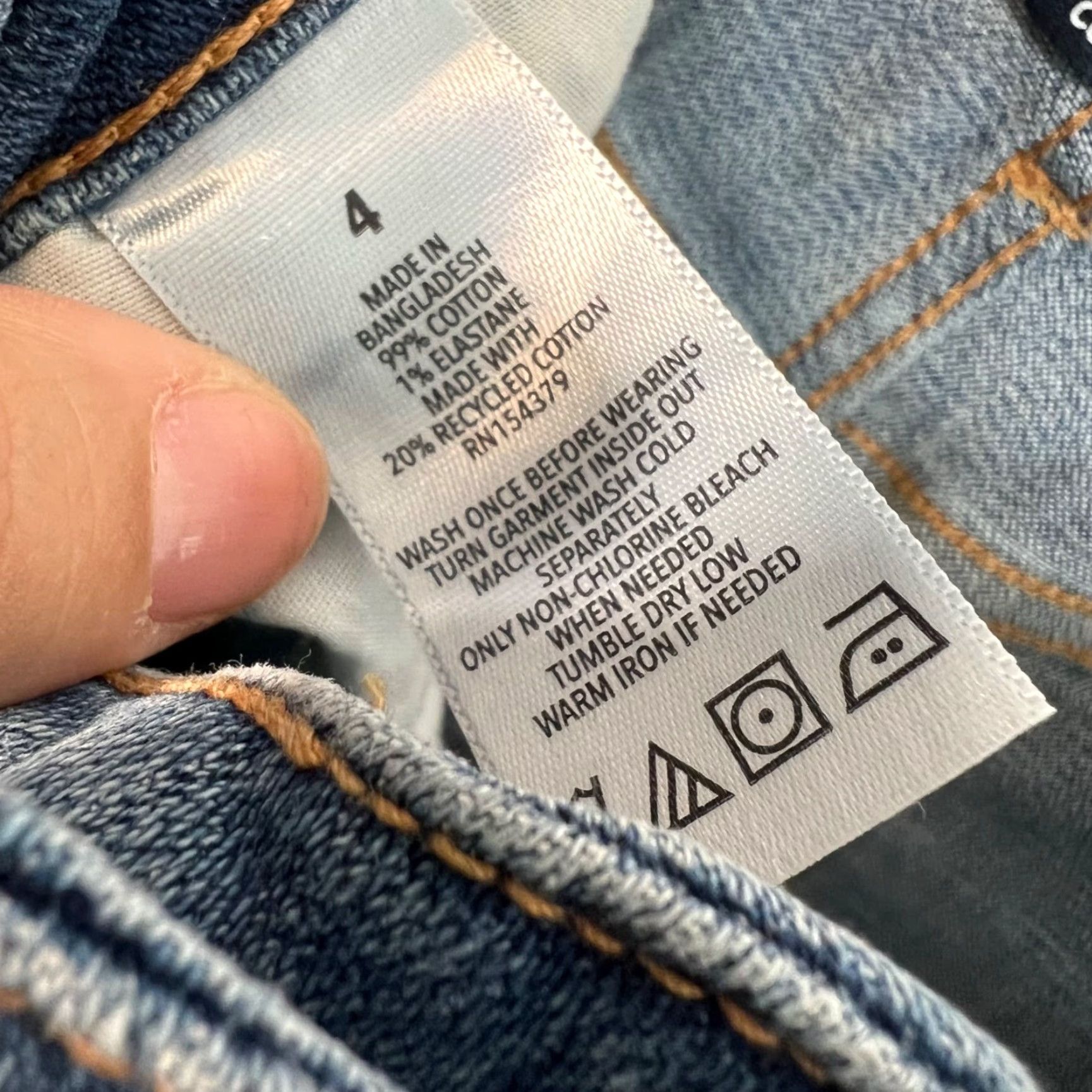Vintage Aéropostale Womens 4 High Rise Curvy Midi Denim Shorts W/ Frayed Hem Stretch NEW Size 27" / US 4 / IT 40 - 4 Thumbnail