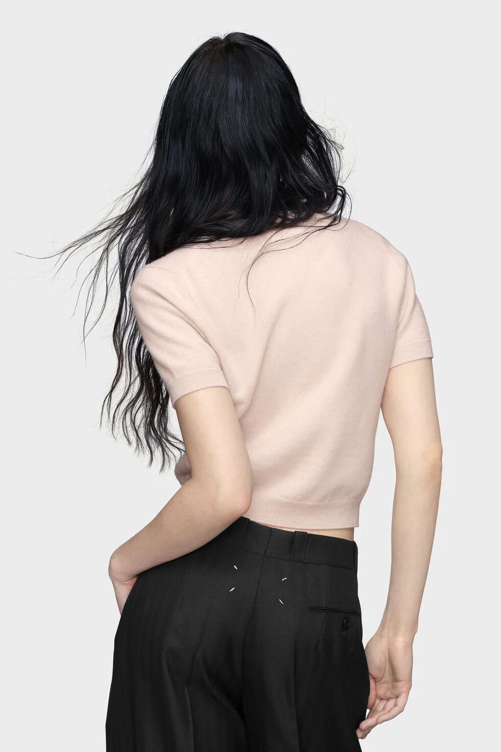Maison Margiela o1w1db10526 Crewneck Knit Top in Pale Pink Size XS / US 0-2 / IT 36-38 - 4 Thumbnail