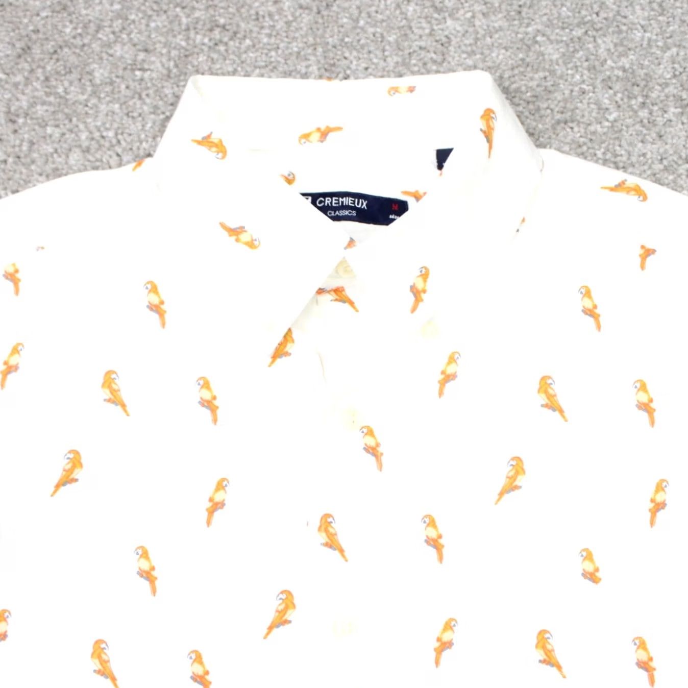 Cremieux Cremieux Classics AOP Shirt Mens Medium White/Orange Bird All Over Print S/S Size US M / EU 48-50 / 2 - 4 Thumbnail