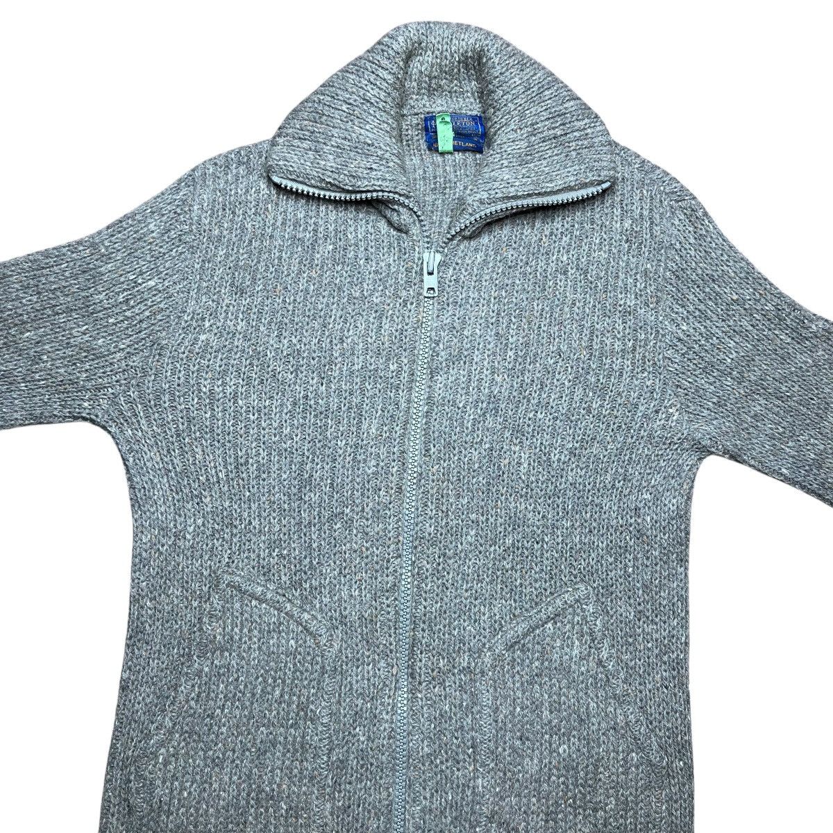 Pendleton × Vintage Vintage 80s Pendleton Shetland Wool Grey Zip Up Knit Sweater Size US M / EU 48-50 / 2 - 4 Thumbnail