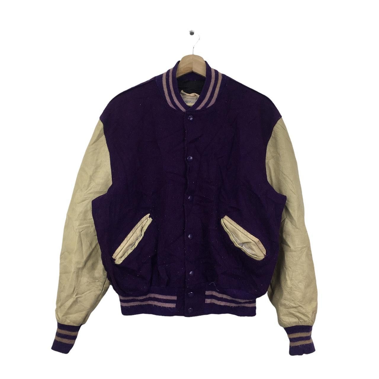 Delong Vtg 80’ DELONG SPORTSWEAR USA Leather Varsity Jacket Size US XL / EU 56 / 4 - 1 Thumbnail