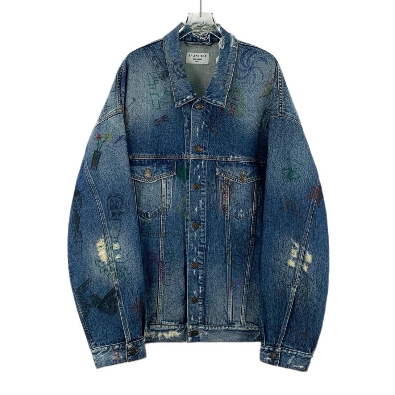 Balenciaga Balenciaga Graphic Blue Jacket L Women Size L / US 10 / IT 46 - 1 Thumbnail