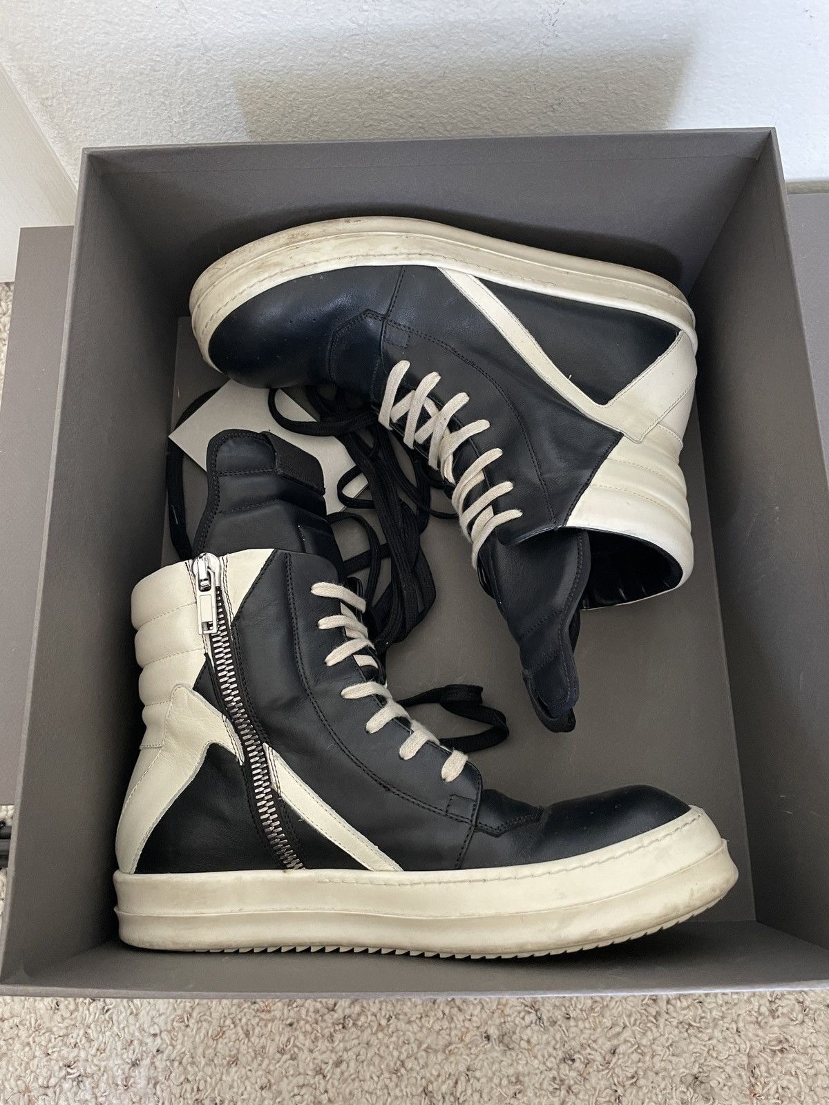 Rick Owens SS18 Dirt Geobaskets black and white Size US 8.5 / EU 41-42 - 13 Thumbnail