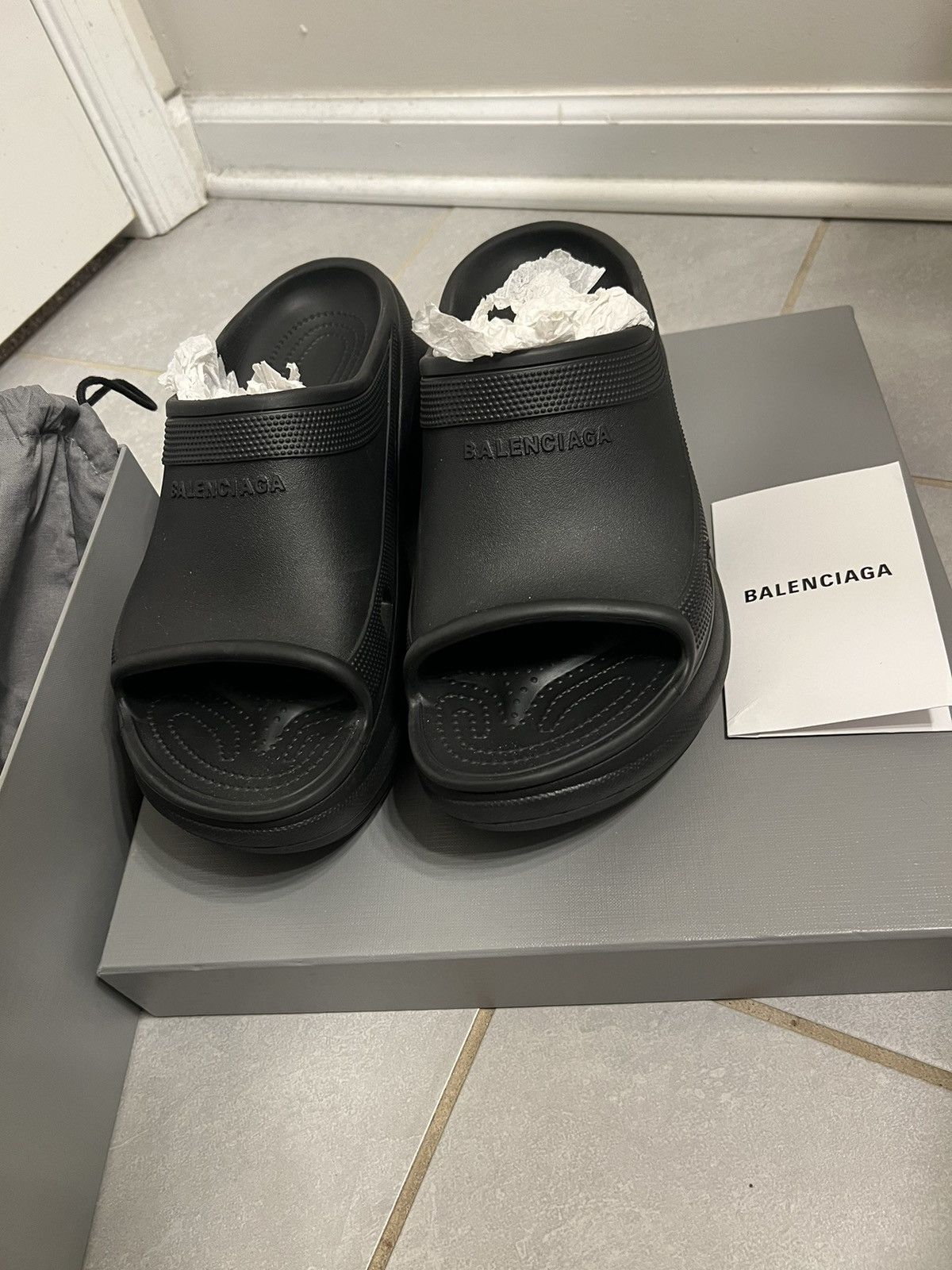 Balenciaga Balenciaga Croc Slip On Sandals Size US 12 / EU 45 - 5 Thumbnail