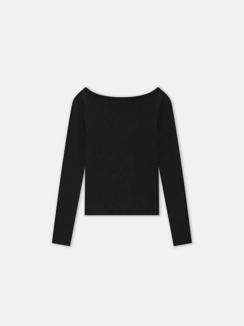 Amiri o1s1wg110526 Long Sleeve Keyhole Top in Black Size L / US 10 / IT 46 - 3 Thumbnail