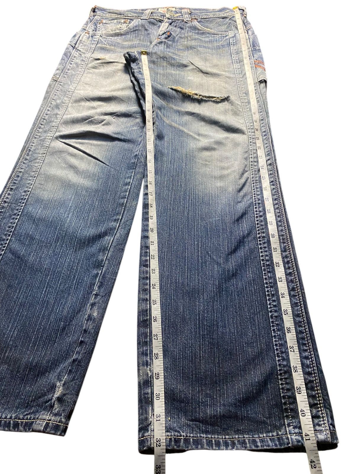 Edwin Vintage Edwin XV Embroidery Logo Distressed Jeans Size US 32 / EU 48 - 14 Thumbnail