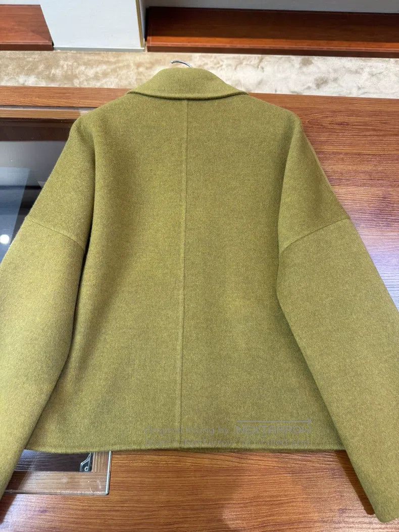 Hermes Hermes Lady Cashmere Short Jacket, Mustard Green Size XS / US 0-2 / IT 36-38 - 2 Thumbnail