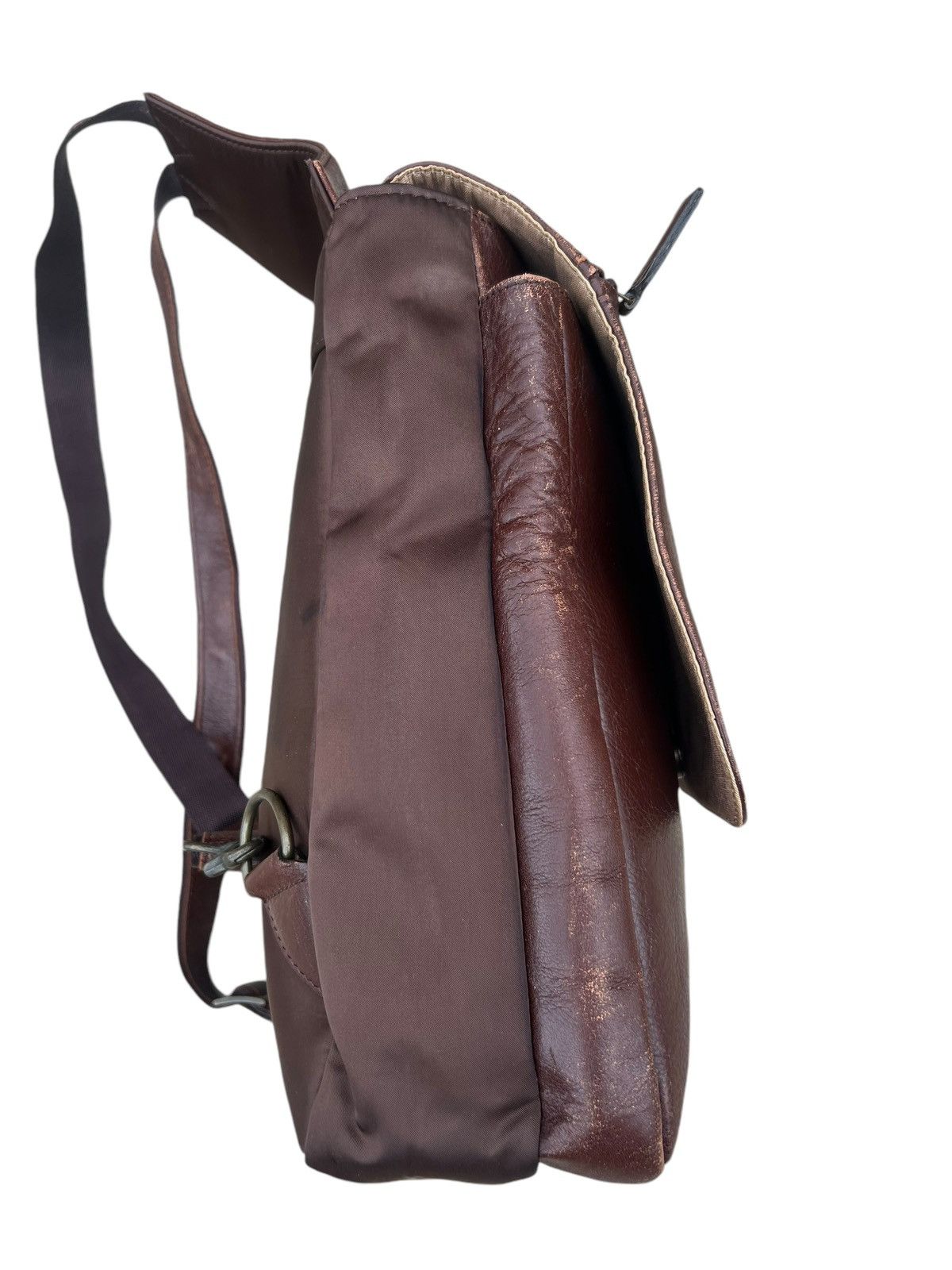 Leather Vintage HW Design Japan Hybrid Nylon Patina Leather Backpack Size ONE SIZE - 15 Thumbnail