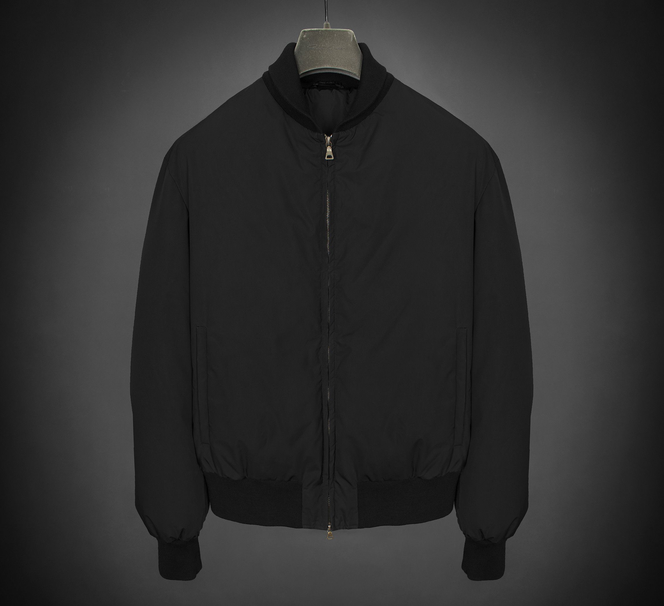 Jil Sander Black Zip Bomber Jacket