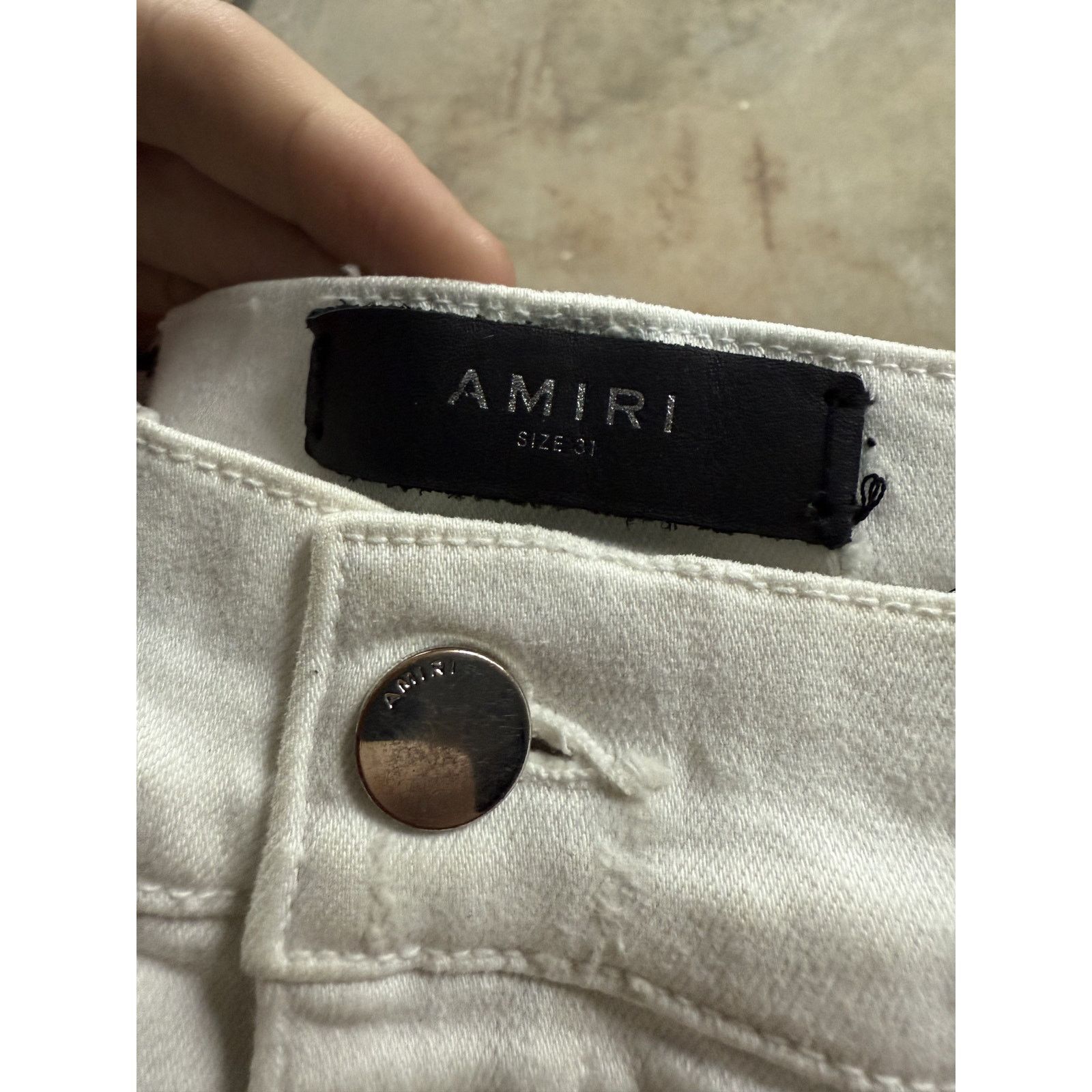 Amiri Amiri Jeans White Black Stripe Used 31 Size US 31 - 2 Thumbnail