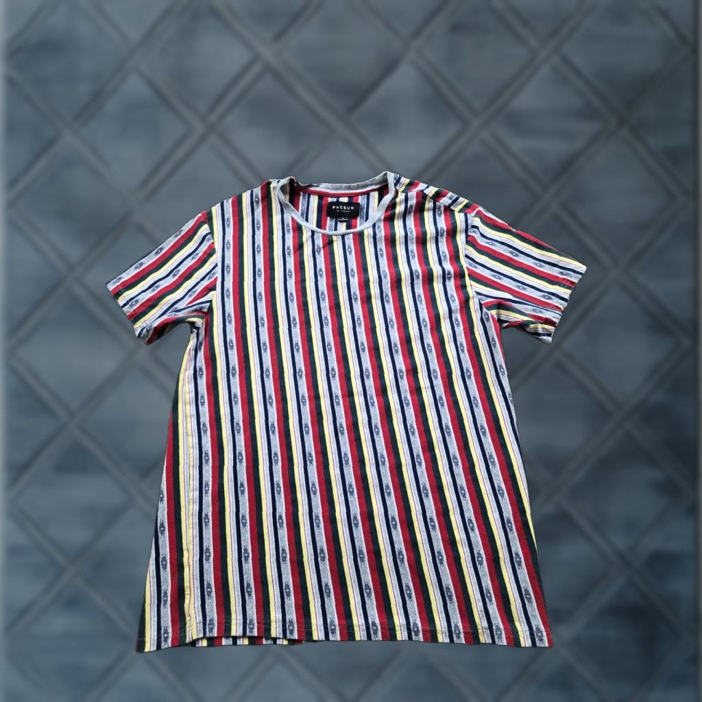 Pacsun PacSun Shirt Mens L Multicolor Vertical Stripe Crewneck Short Sleeve Knit T-Shirt Mens Size US L / EU 52-54 / 3 - 1 Thumbnail