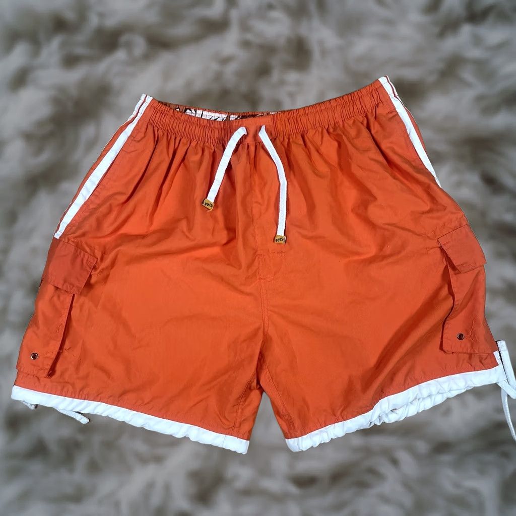 CO Pacific & Co Shorts Mens 2XL Orange Drawstring Swim Trunks Beach 100% Polyester) Size US 39 - 1 Thumbnail