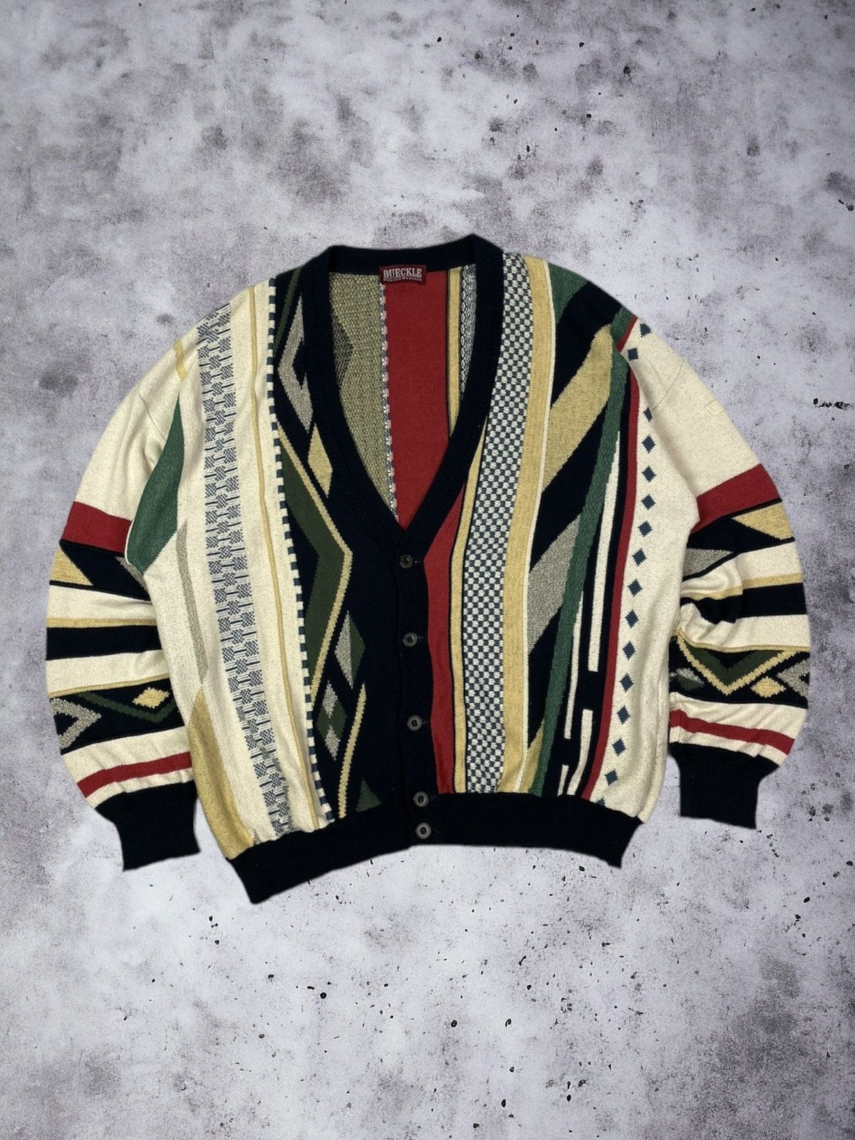 Coogi Coogi Style Vintage Cardigan Knit 3D Sweater Button Up Size US XL / EU 56 / 4 - 1 Thumbnail