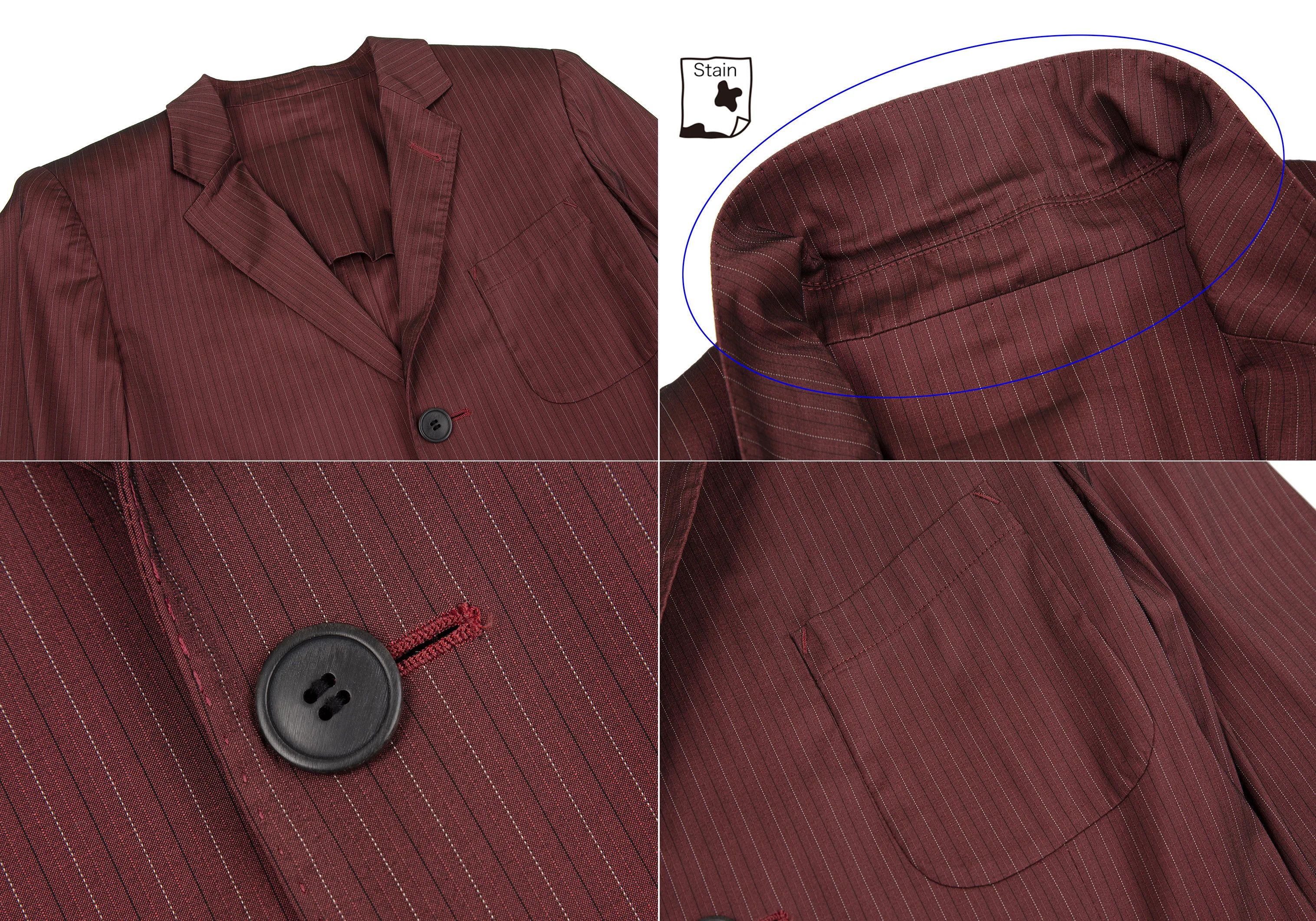 Jean Paul Gaultier Stretch Stripe Power Shoulder Suit Set in Red, Size 48 Size US M / EU 48-50 / 2 - 3 Thumbnail