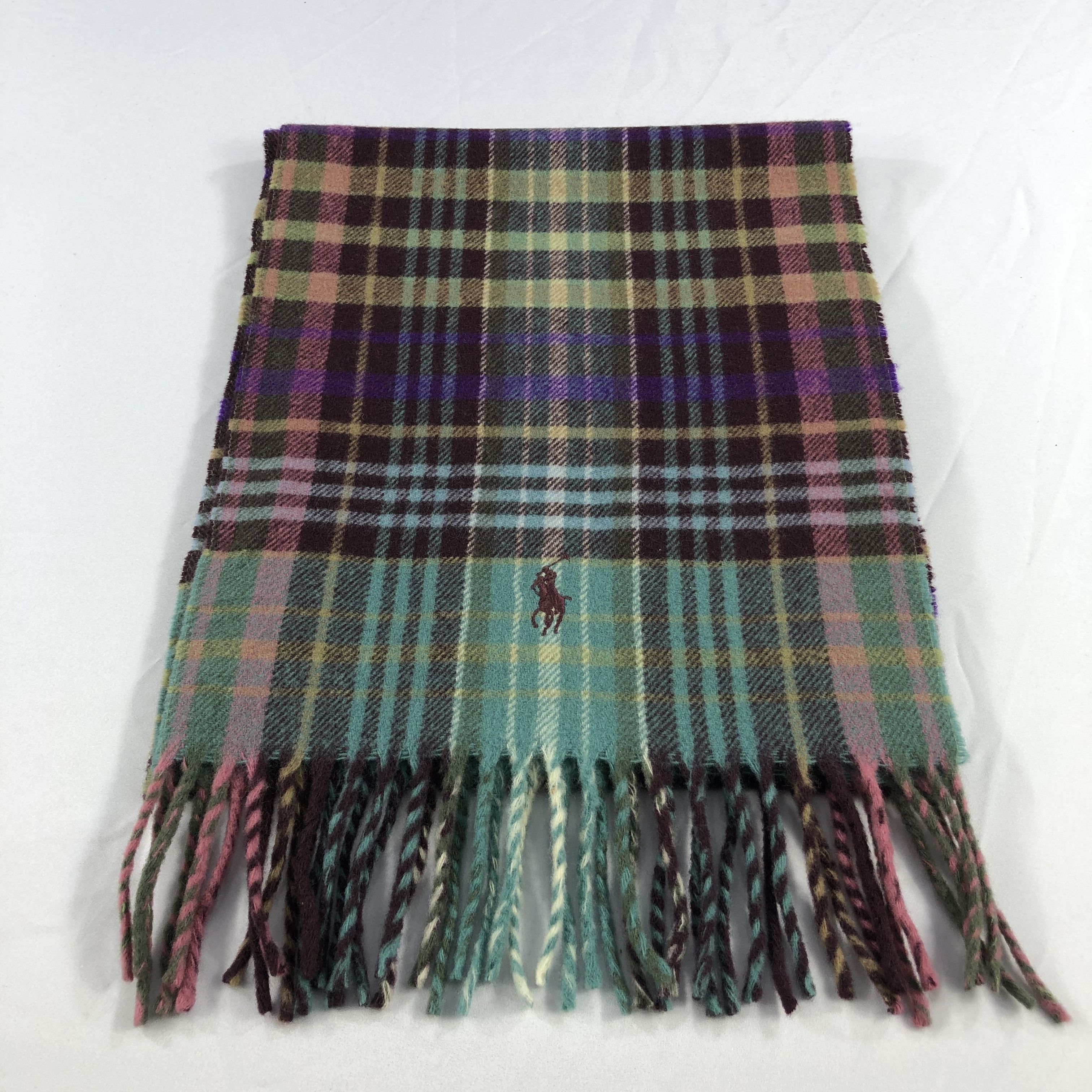 Polo Ralph Lauren Polo Ralph Lauren Tartan Wool Scarf Muffler V1005 Size ONE SIZE - 2 Thumbnail