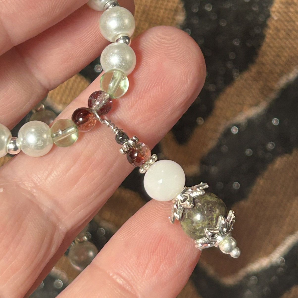 Handmade Handcrafted elegant serpentine milky quartz necklace Size ONE SIZE - 5 Thumbnail