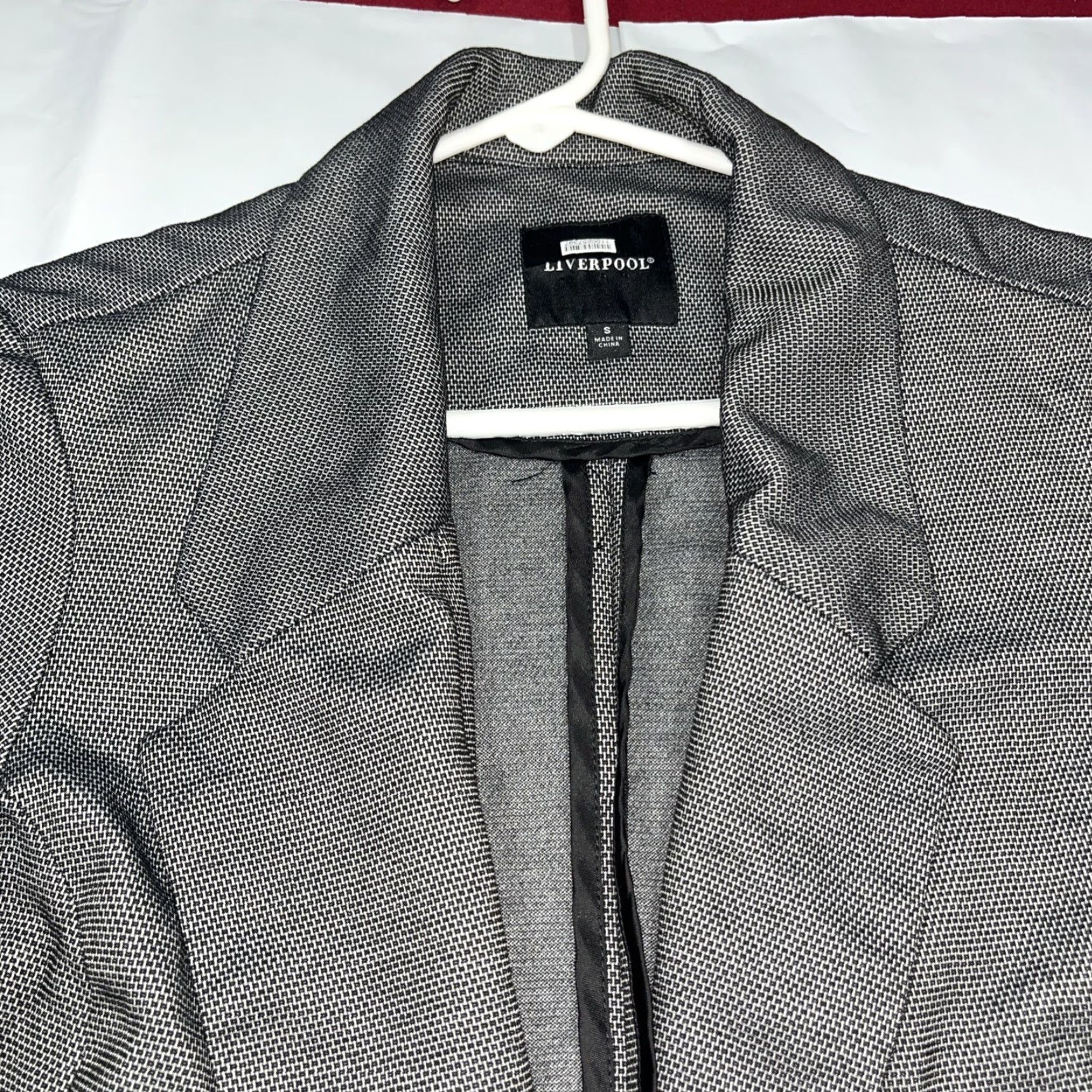 Vintage Liverpool Blazer Women Open Front Knit Jacket S Black Geometric Geometric Pattern Vintage? No Size S / US 4 / IT 40 - 6 Thumbnail