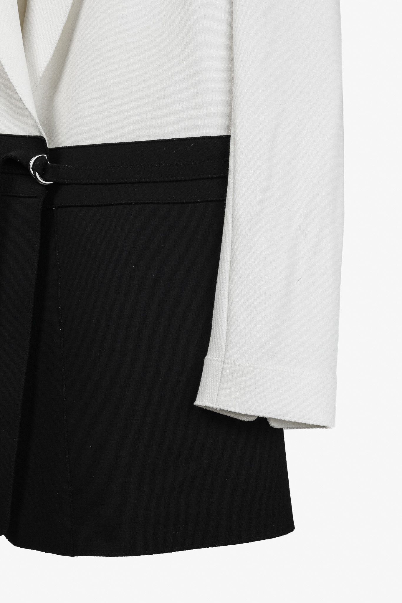 Marie Saint Pierre Marie Saint Pierre White & Black Ponte Two-Tone Blazer Size M / US 6-8 / IT 42-44 - 6 Thumbnail