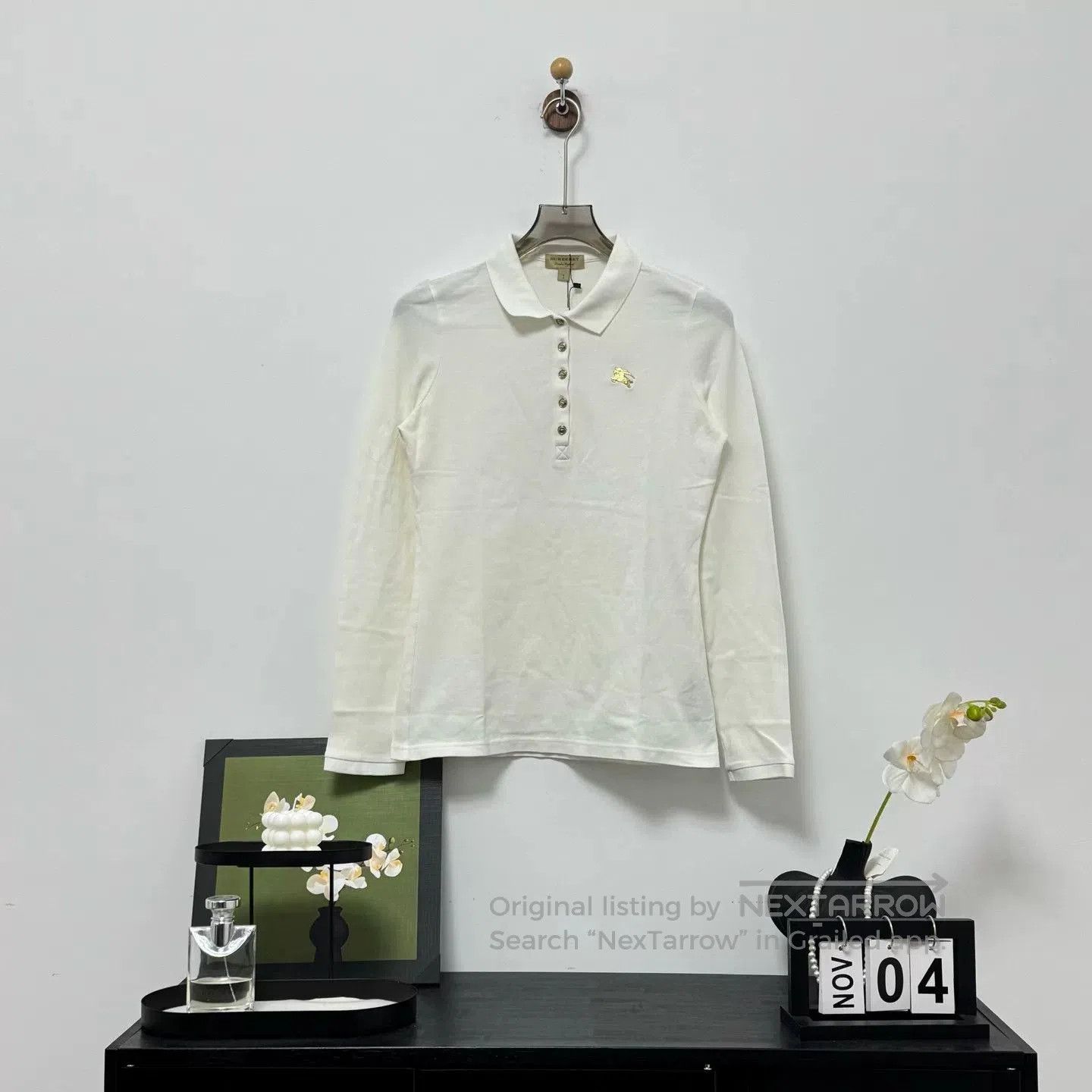 Burberry Burberry Gold Crest Long Sleeve Polo. Size US S / EU 44-46 / 1 - 1 Thumbnail