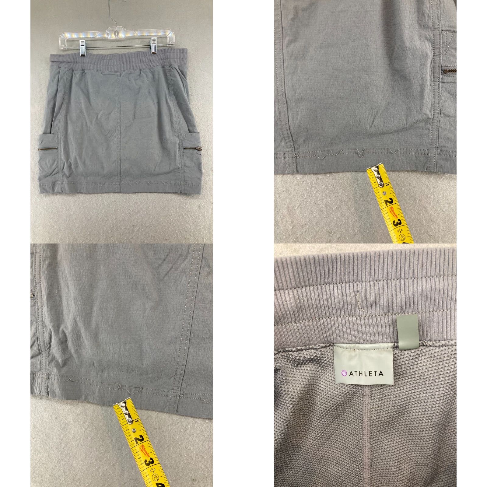 Athleta Athleta Skirt Women Short Gray Cargo Pockets Yoga Activewear 14 Adult Womens Size 36" / US 14 / IT 50 - 8 Thumbnail