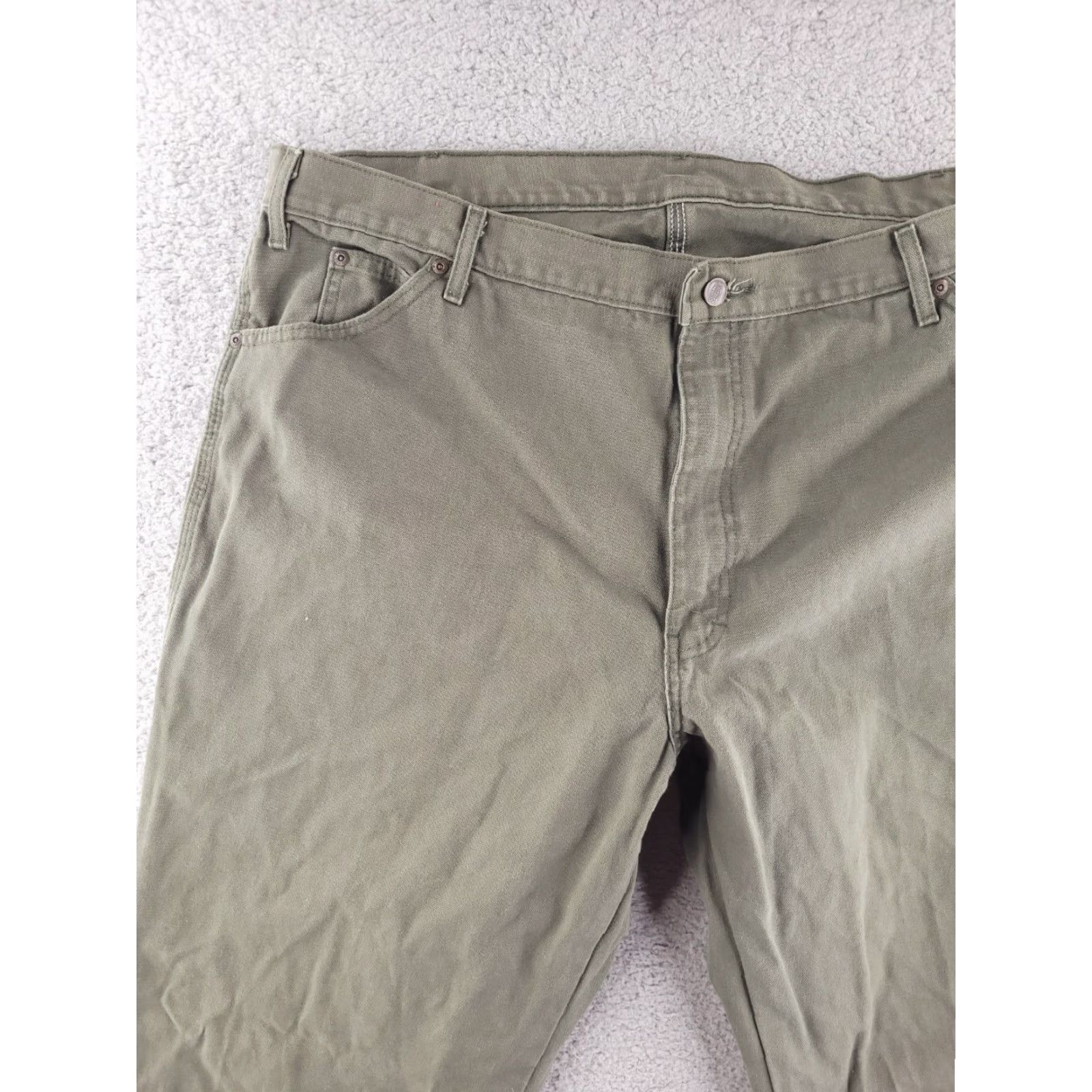 Dickies Dickies Canvas Carpenter Pants Mens 42x32 Olive Green Cotton Army Workwear Size US 42 / EU 58 - 5 Thumbnail
