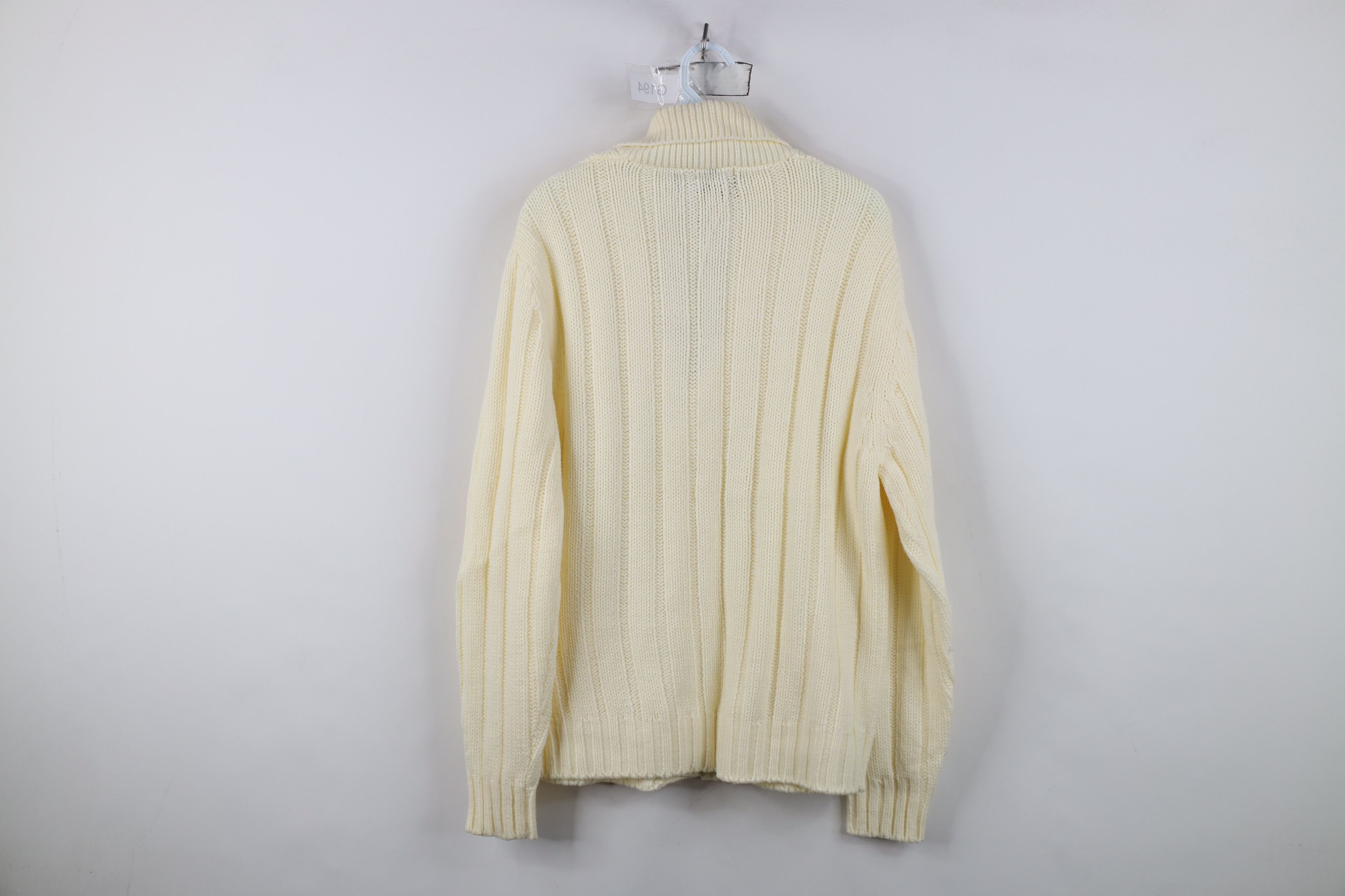 Vintage Vintage 70s Streetwear Cable Knit Shawl Cardigan Sweater Size US L / EU 52-54 / 3 - 10 Thumbnail
