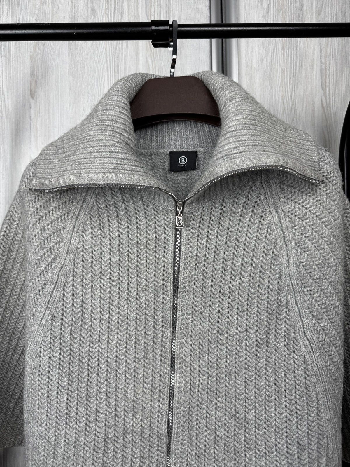 Bogner Bogner grey wool full zip knitwear poncho sweater size M Size M / US 6-8 / IT 42-44 - 3 Thumbnail