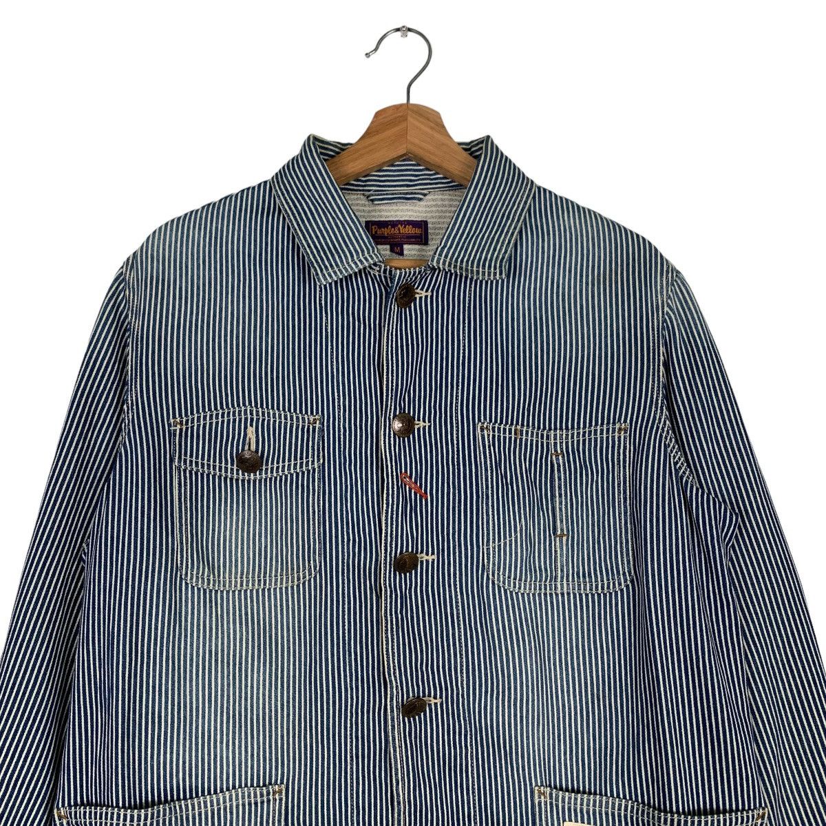 Japanese Brand PURPLE & YELLOW Hickory Striped Jacket #0224-C10 Size US M / EU 48-50 / 2 - 3 Thumbnail