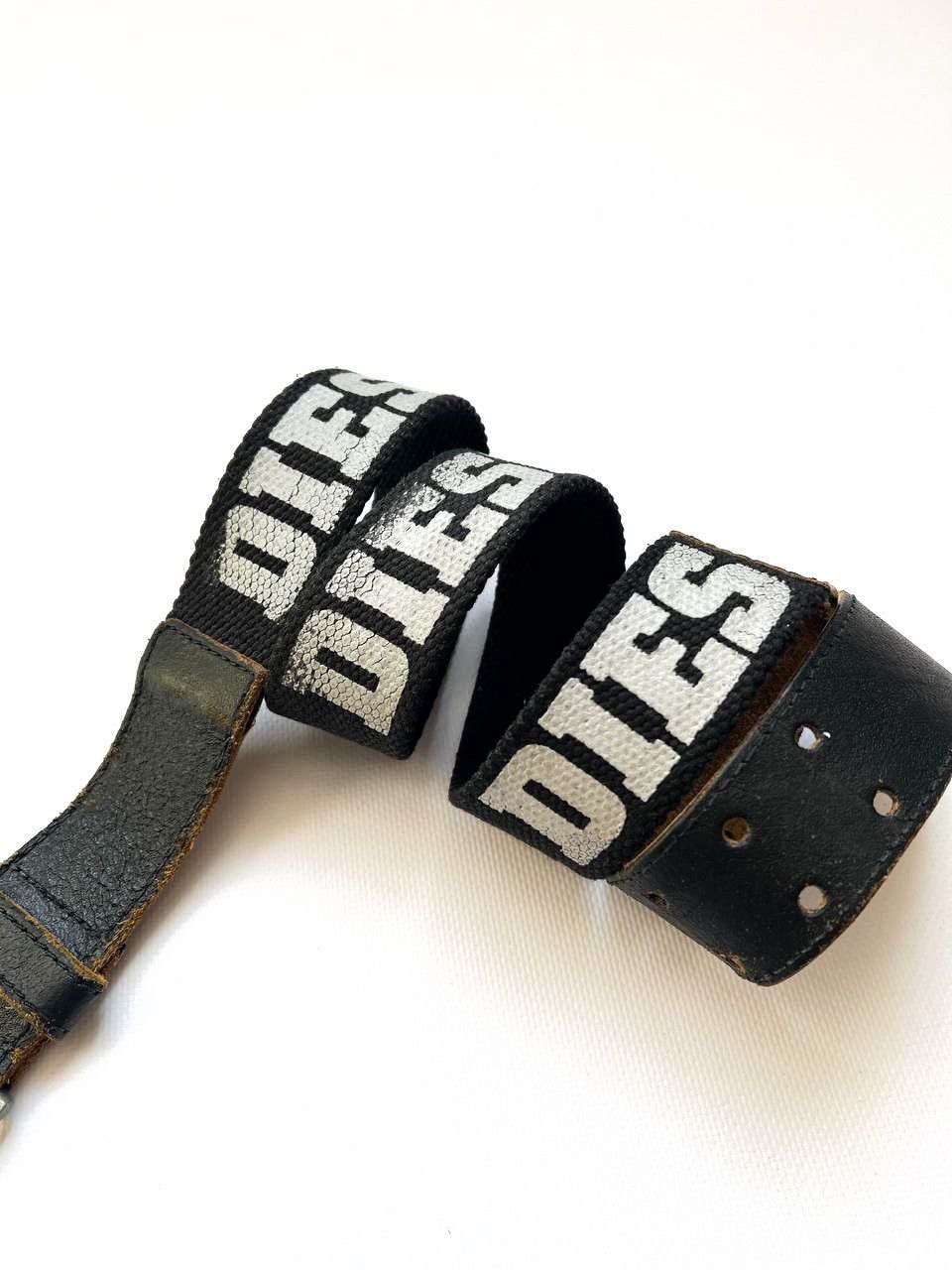 Diesel × Japanese Brand Vintage Diesel crazy letters logo leather canvas punk belt Size ONE SIZE - 4 Thumbnail