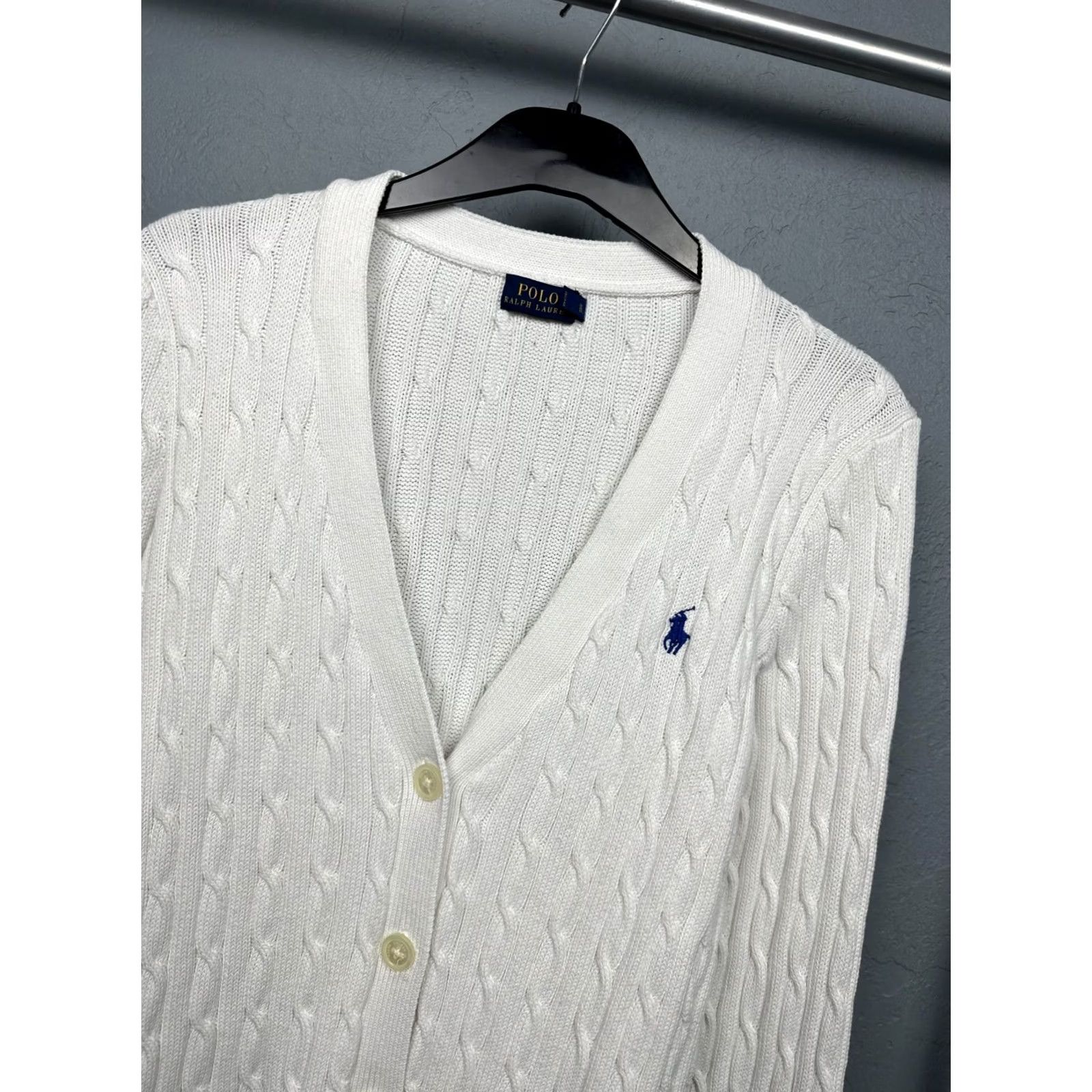 Polo Ralph Lauren Polo Ralph Lauren Womens Knit Cardigan XL White Logo Knit Sweater Size XL / US 12-14 / IT 48-50 - 2 Thumbnail