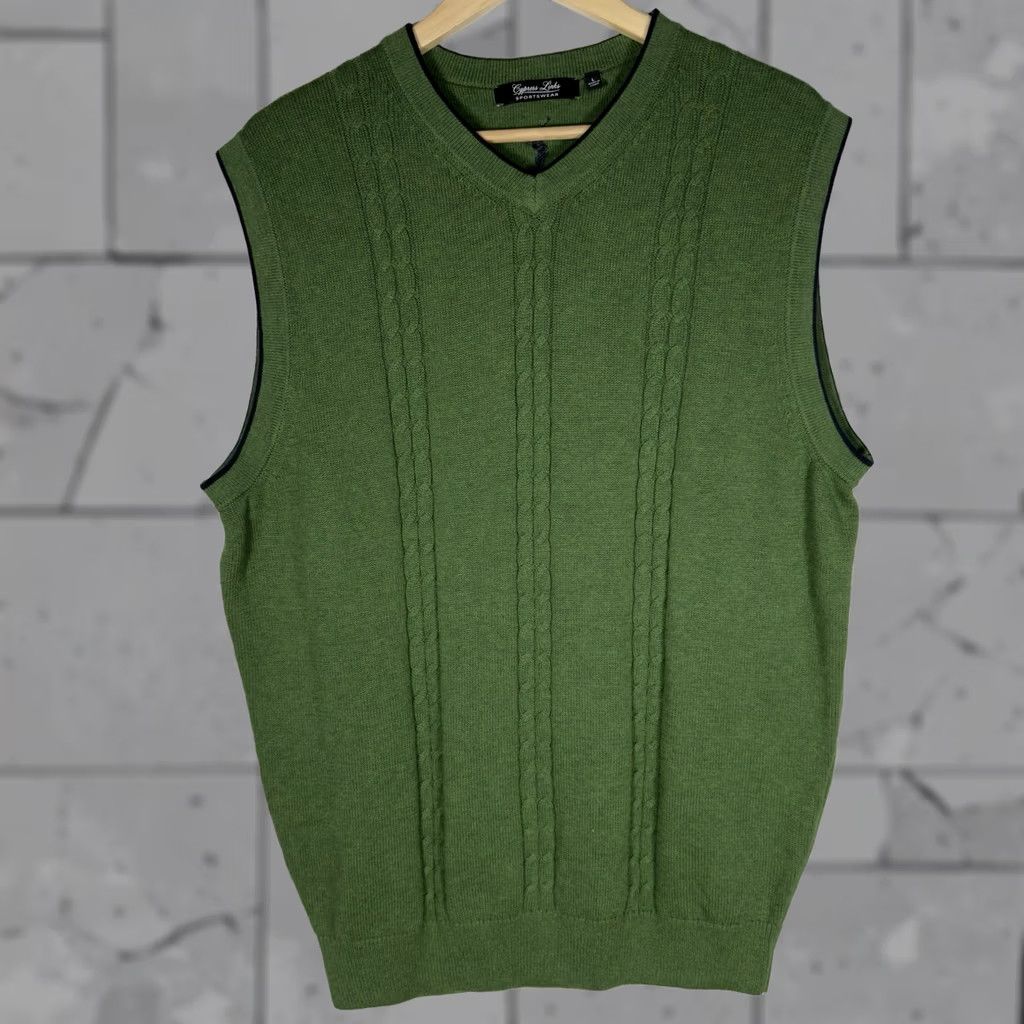 Vintage VINTAGE? NWT Cypress Links Green 100% Cotton Sweater Vest Mens Size L Size US L / EU 52-54 / 3 - 1 Thumbnail