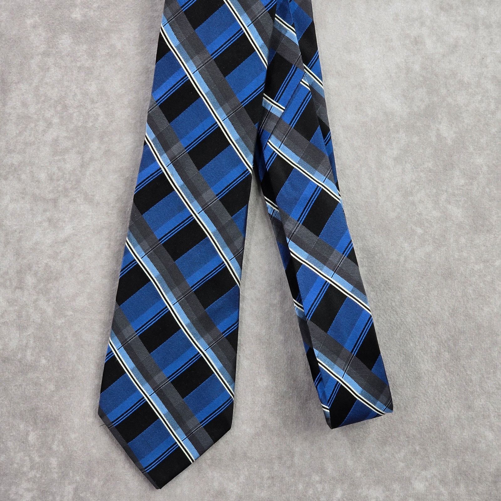 Arrow Arrow Blue Gray Black Plaid Tartan 100% Silk Men's Neck Tie Size 28 - 2 Thumbnail