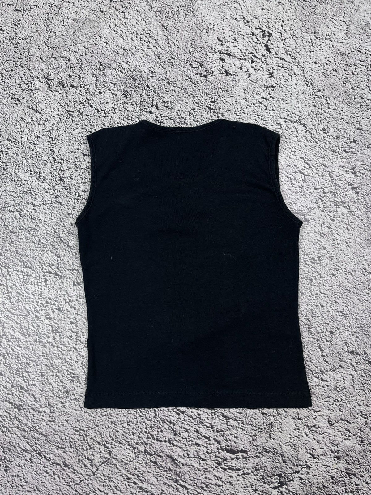 Japanese Brand Vintage 2000s Black Emo Gothic Sexy Cropped Zip Tank Top S Size S / US 4 / IT 40 - 4 Thumbnail