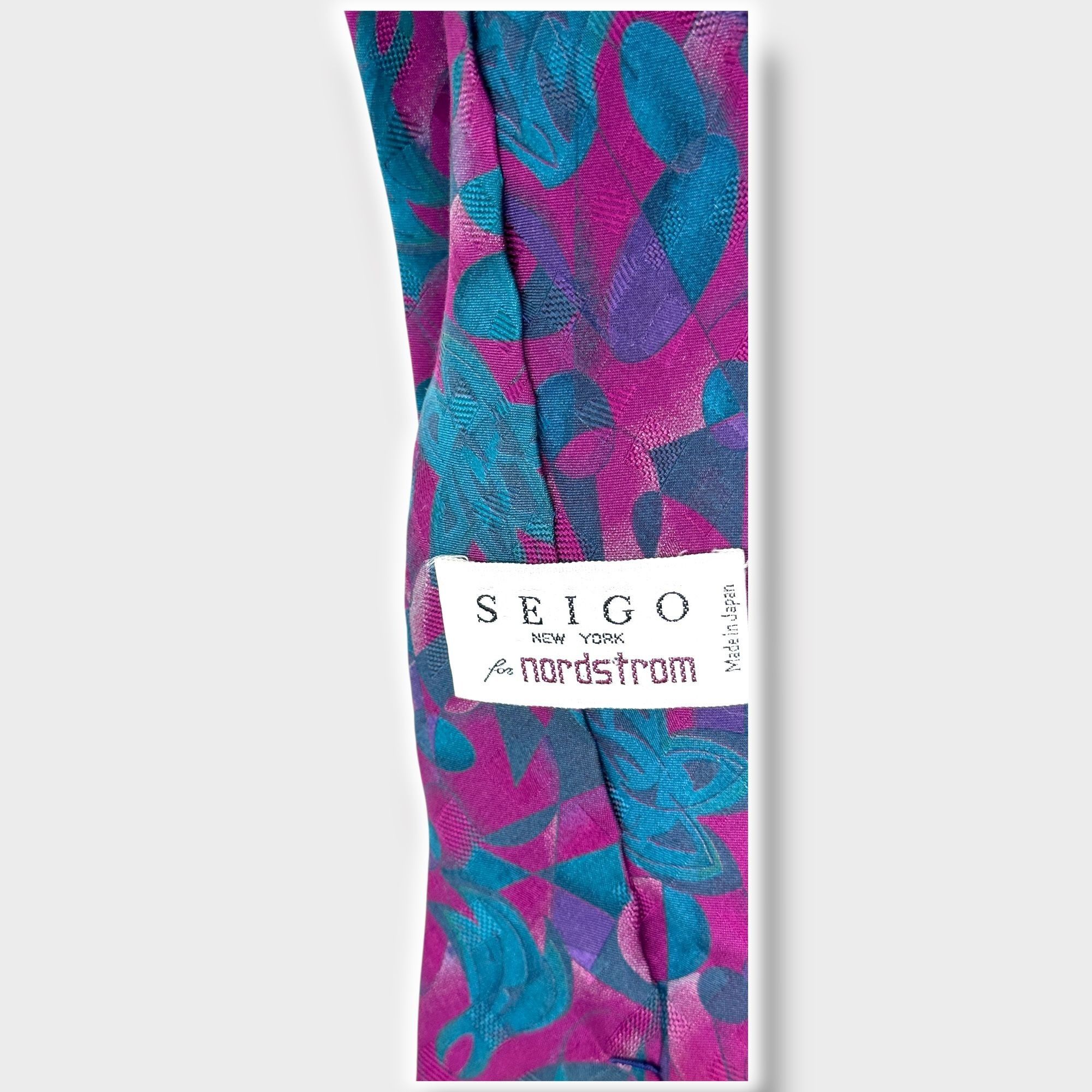 Other Vintage Seigo for Nordstrom Mens Necktie 100% Silk Made in J Size ONE SIZE - 4 Thumbnail