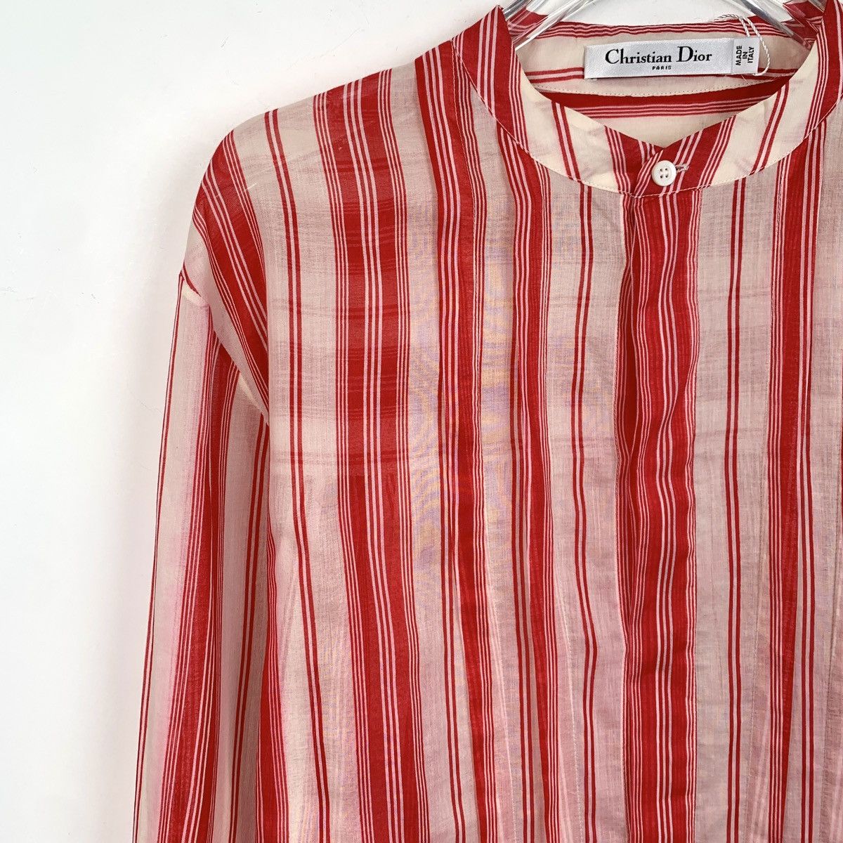 Dior Christian Dior Red Bee Striped Long Sleeve Shirt Dress K26WX Size XS / US 0-2 / IT 36-38 - 3 Thumbnail