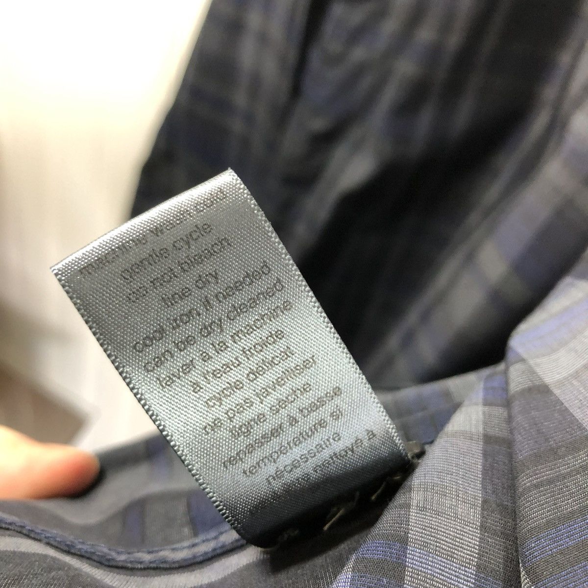 John Varvatos John Varvatos Plaid Slim Dress Shirt Grey XXL Size US XXL / EU 58 / 5 - 13 Thumbnail
