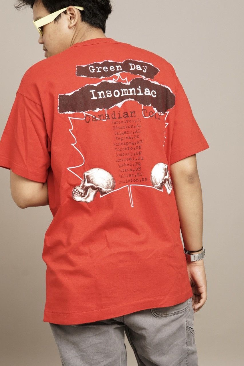 image of Band Tees x Rock T Shirt Vintage Green Day Insomniac Special Canadian Tour in Red, Men's (Size XL)