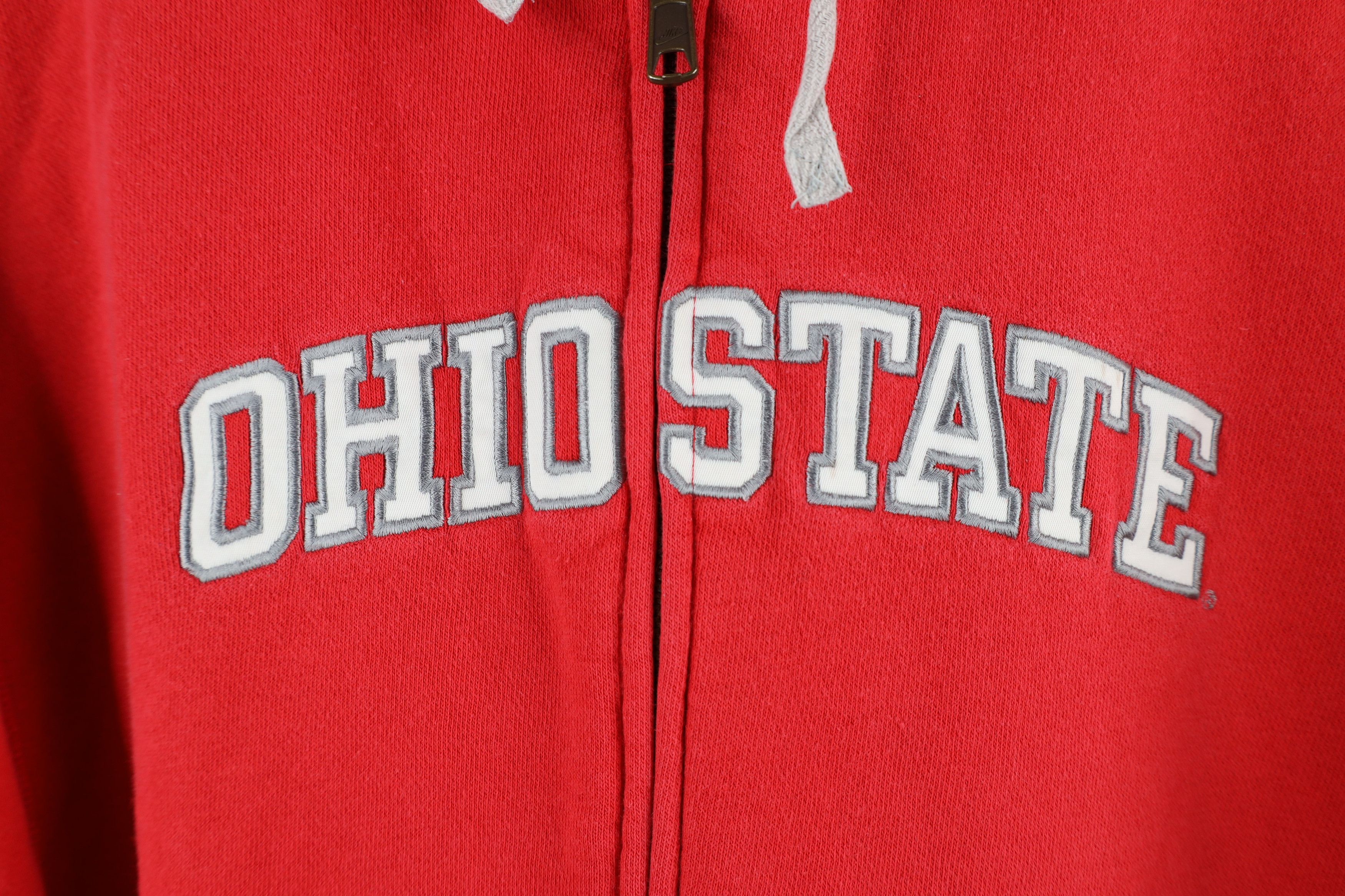 Nike × Vintage Vintage Nike Mini Swoosh Ohio State University Zip Hoodie Size XL / US 12-14 / IT 48-50 - 7 Thumbnail