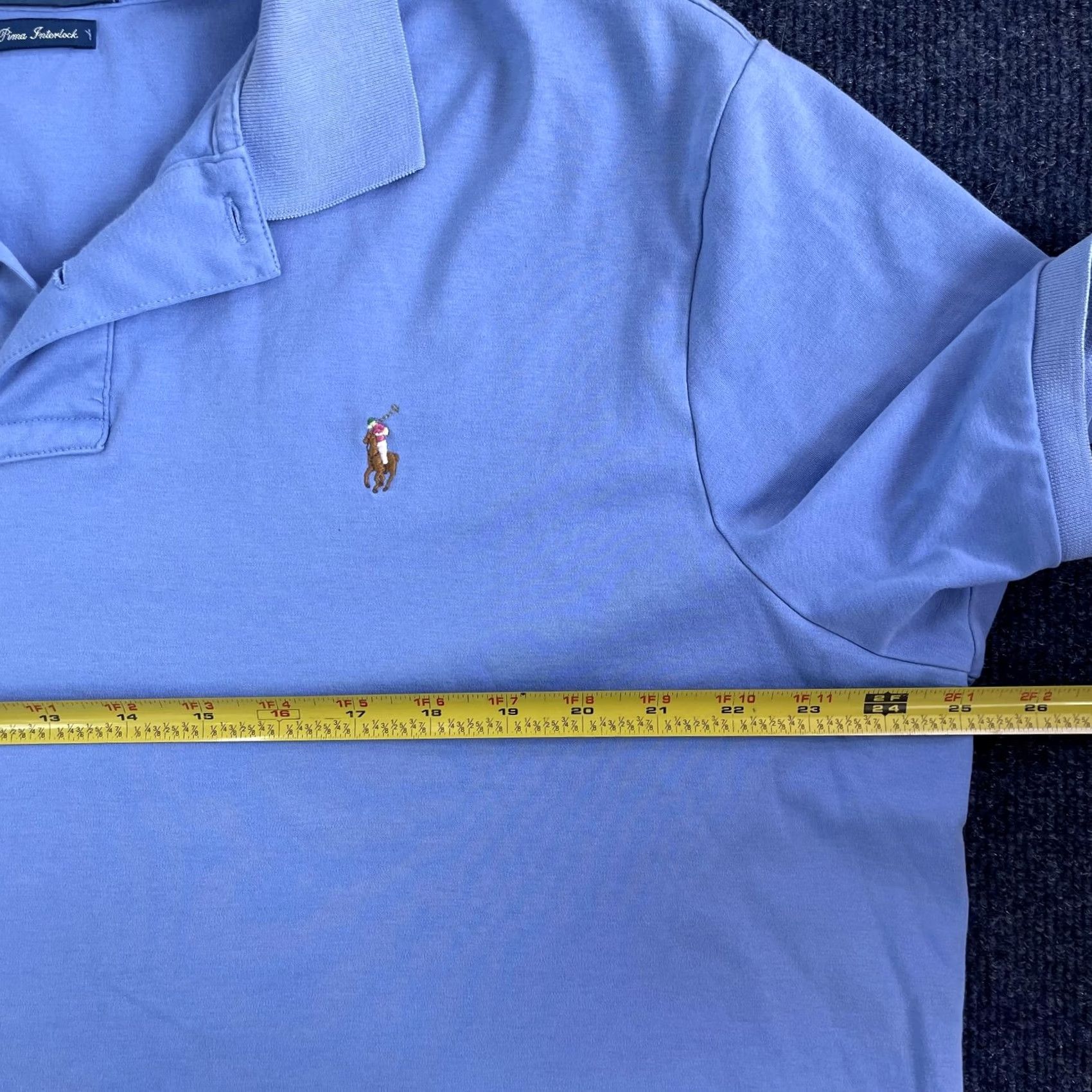 Polo Ralph Lauren Polo Ralph Lauren Polo Shirt Mens 2XL Blue Pima Interlock Short Sleeve Pony Logo Shirt Size US XXL / EU 58 / 5 - 5 Thumbnail