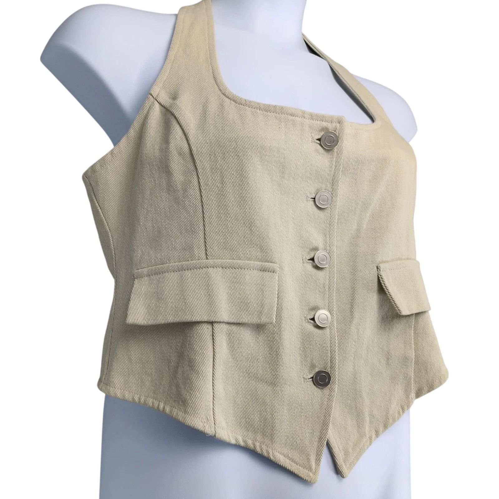 Other NWT Windsor Best In Style Halter Top Vest Beige Denim XL Size L / US 10 / IT 46 - 2 Thumbnail