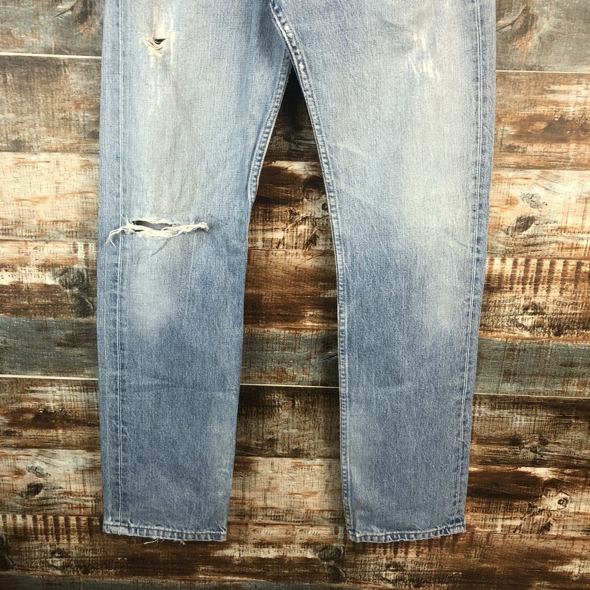 Levi's DLL Levis 501 Ripped distressed faded Blue Denim Pants #C002 Size US 30 / EU 46 - 6 Thumbnail
