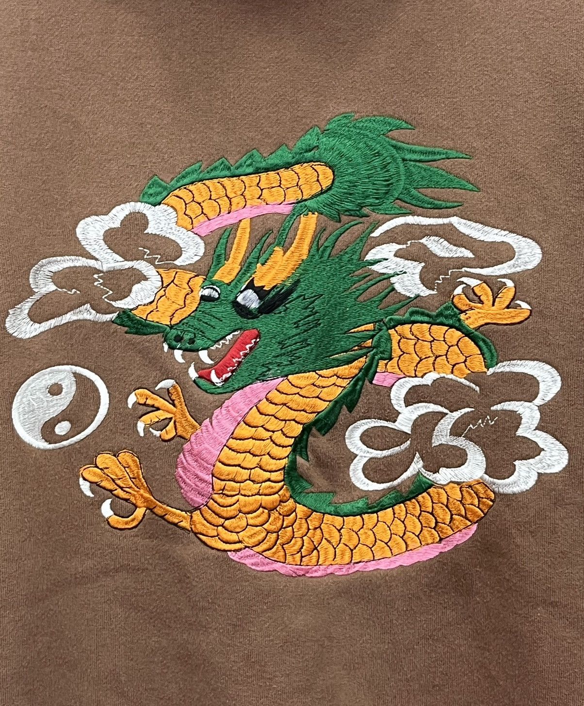 Russell Athletic 🐉RUSSELL Sun Faded Brown YINGYANG DRAGON Embroidered Hoodie Size US L / EU 52-54 / 3 - 2 Thumbnail