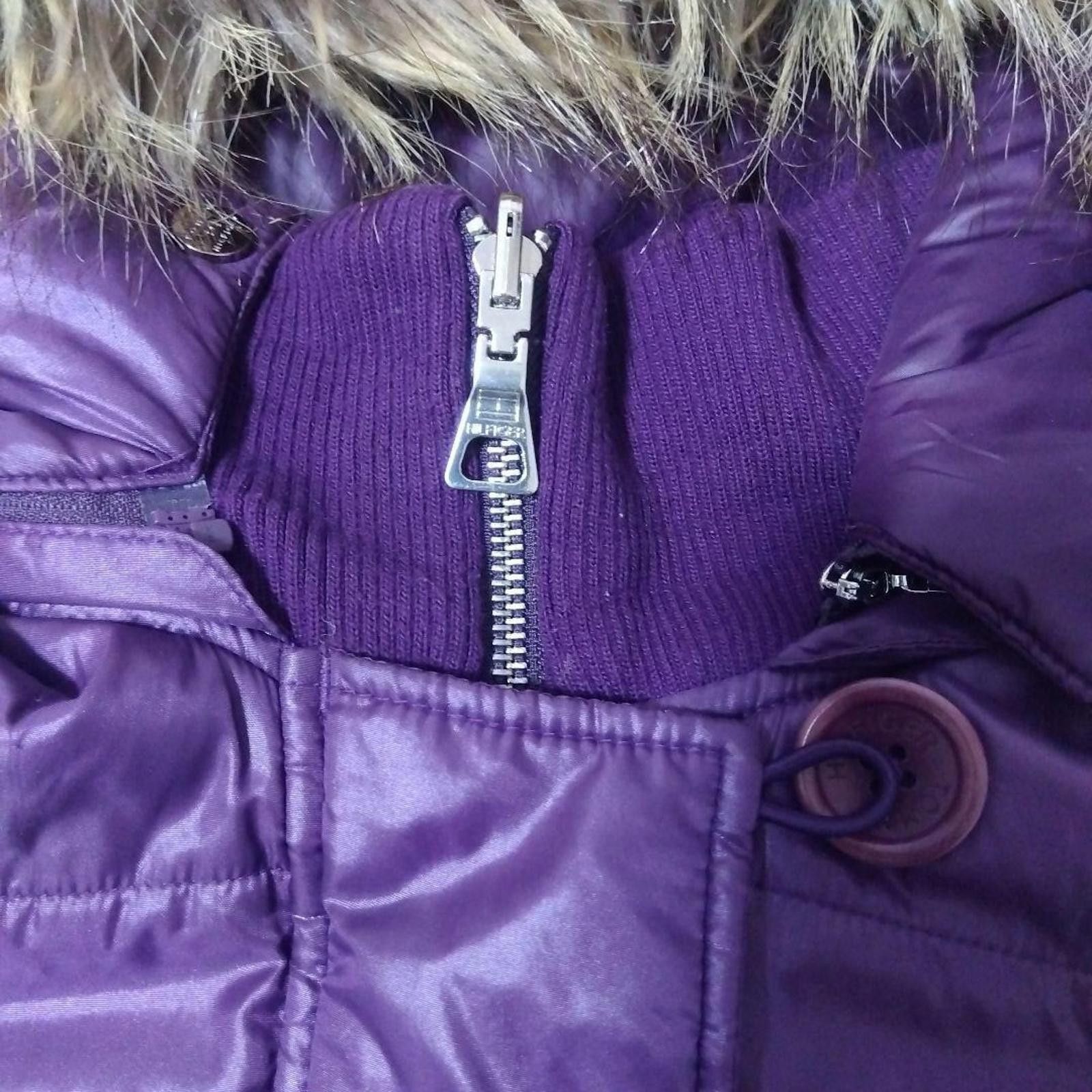 Tommy Hilfiger Tommy Hilfiger - Purple Puffer Jacket with Faux Fur Hood Size M / US 6-8 / IT 42-44 - 3 Thumbnail