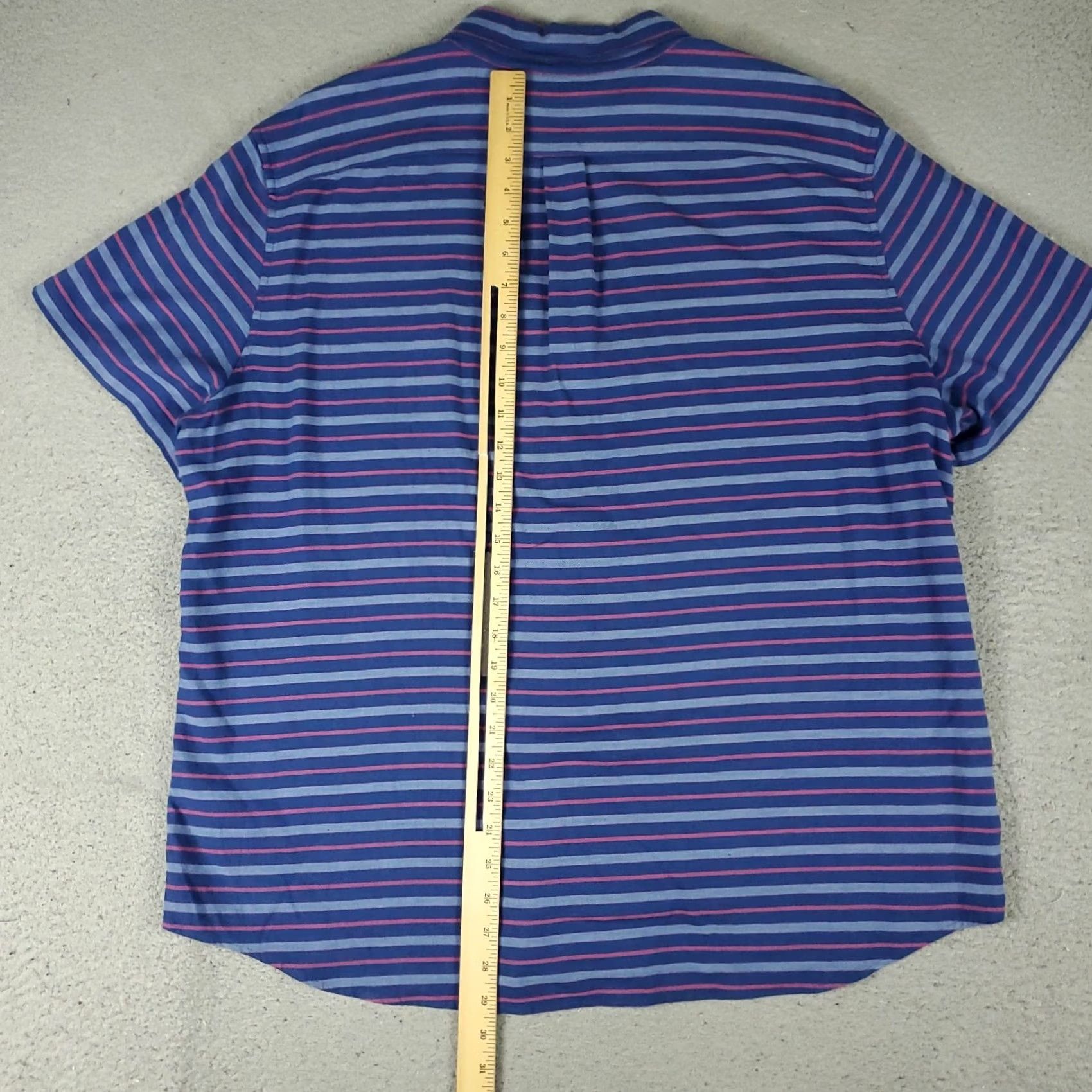 Vineyard Vines Vineyard Vines Shirt Mens XL Blue Striped Button-Up Short Sleeve, Cotton, Woven, Collar-Down, Classic, Preppy, 90s? Size US XL / EU 56 / 4 - 3 Thumbnail