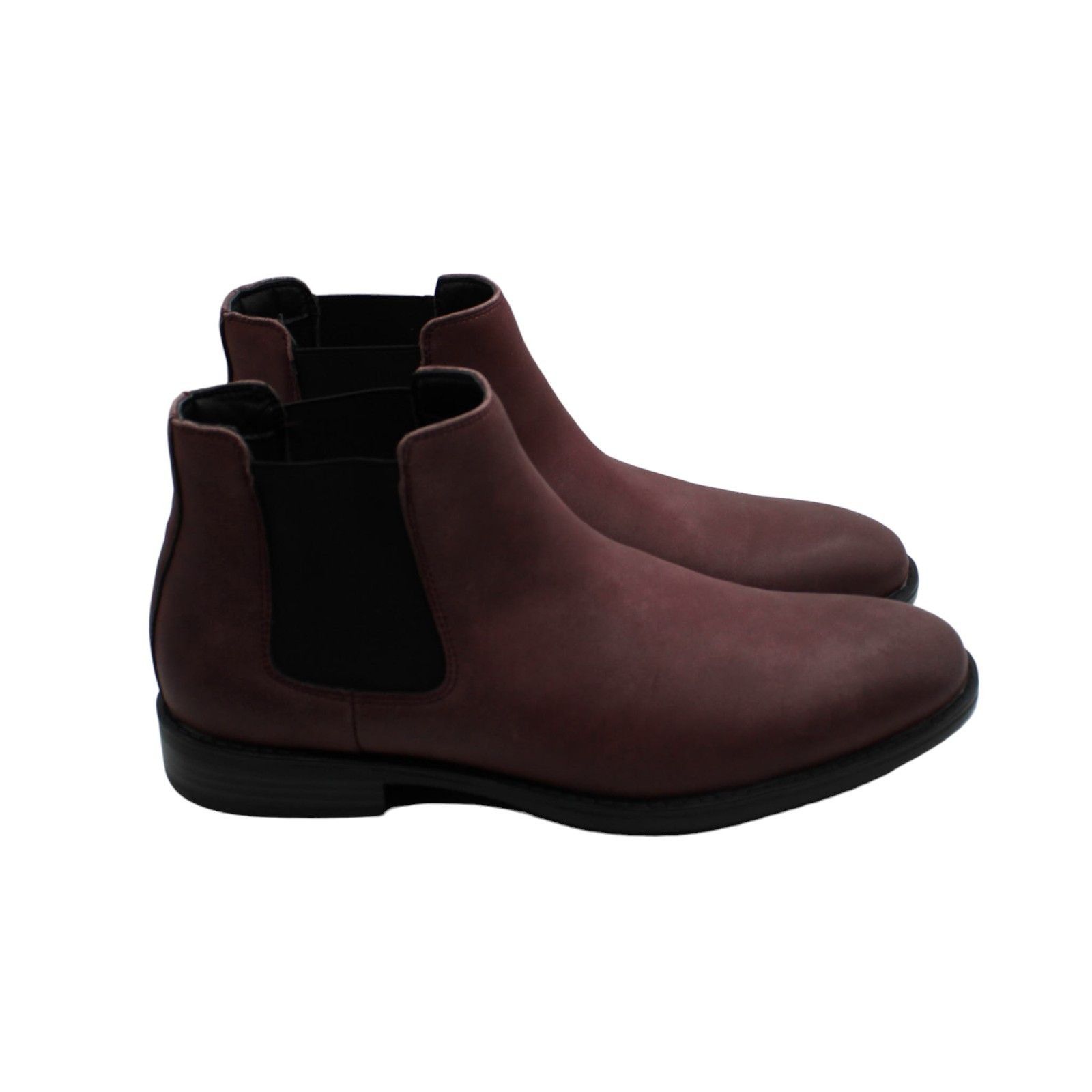 Madden Mens Burgundy Cushioned Goring Maxxin Round Toe Block