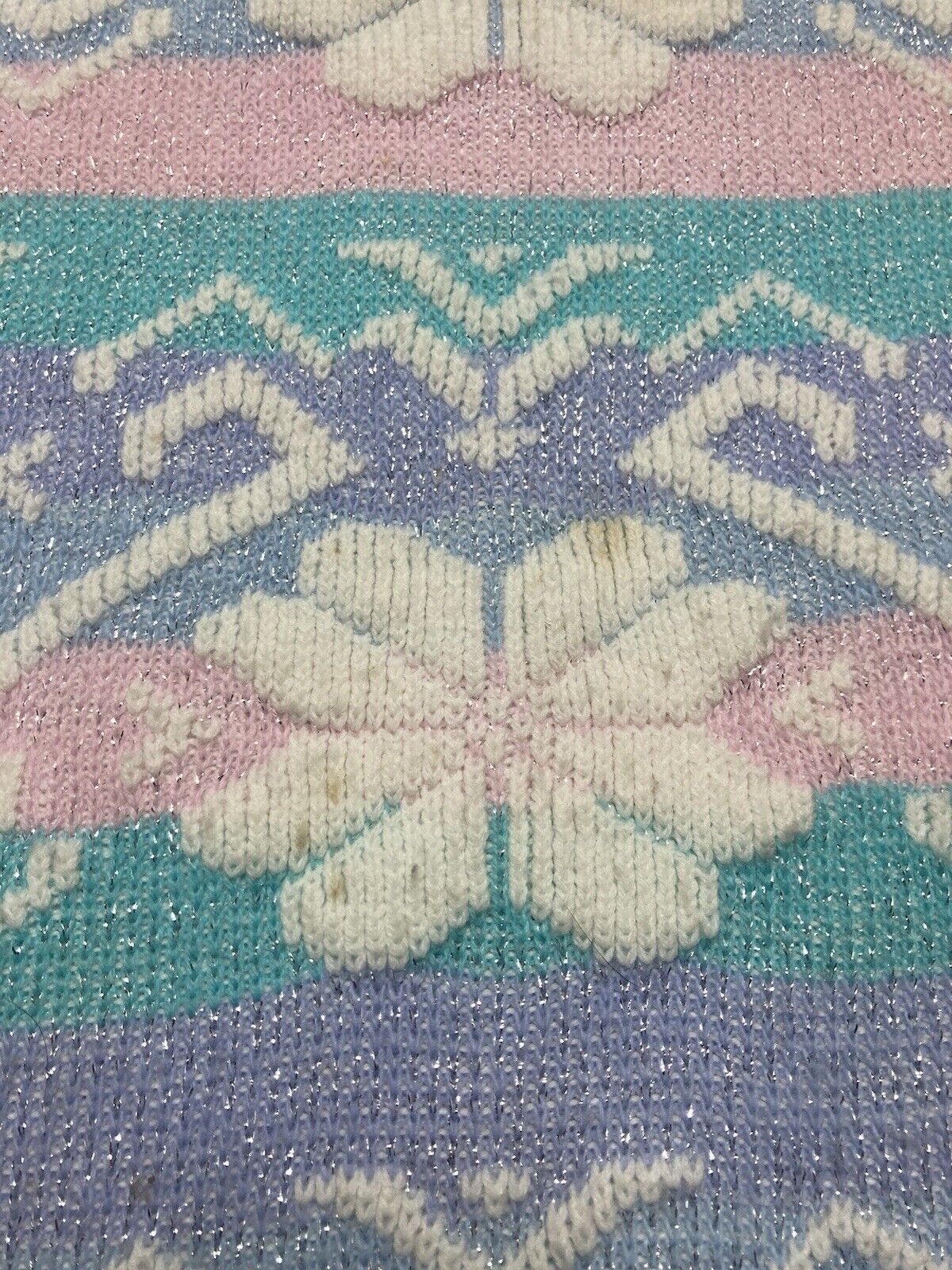 Vintage 80s acrylic sweater Rose pastel fairy kei kawaii cottage XL Size XL / US 12-14 / IT 48-50 - 2 Thumbnail